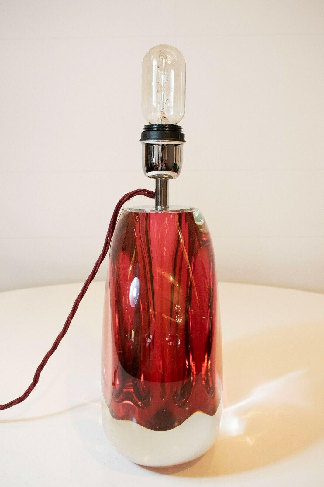 Art Glass Pair of 1970s Italian Pink Murano Glass Lamps
