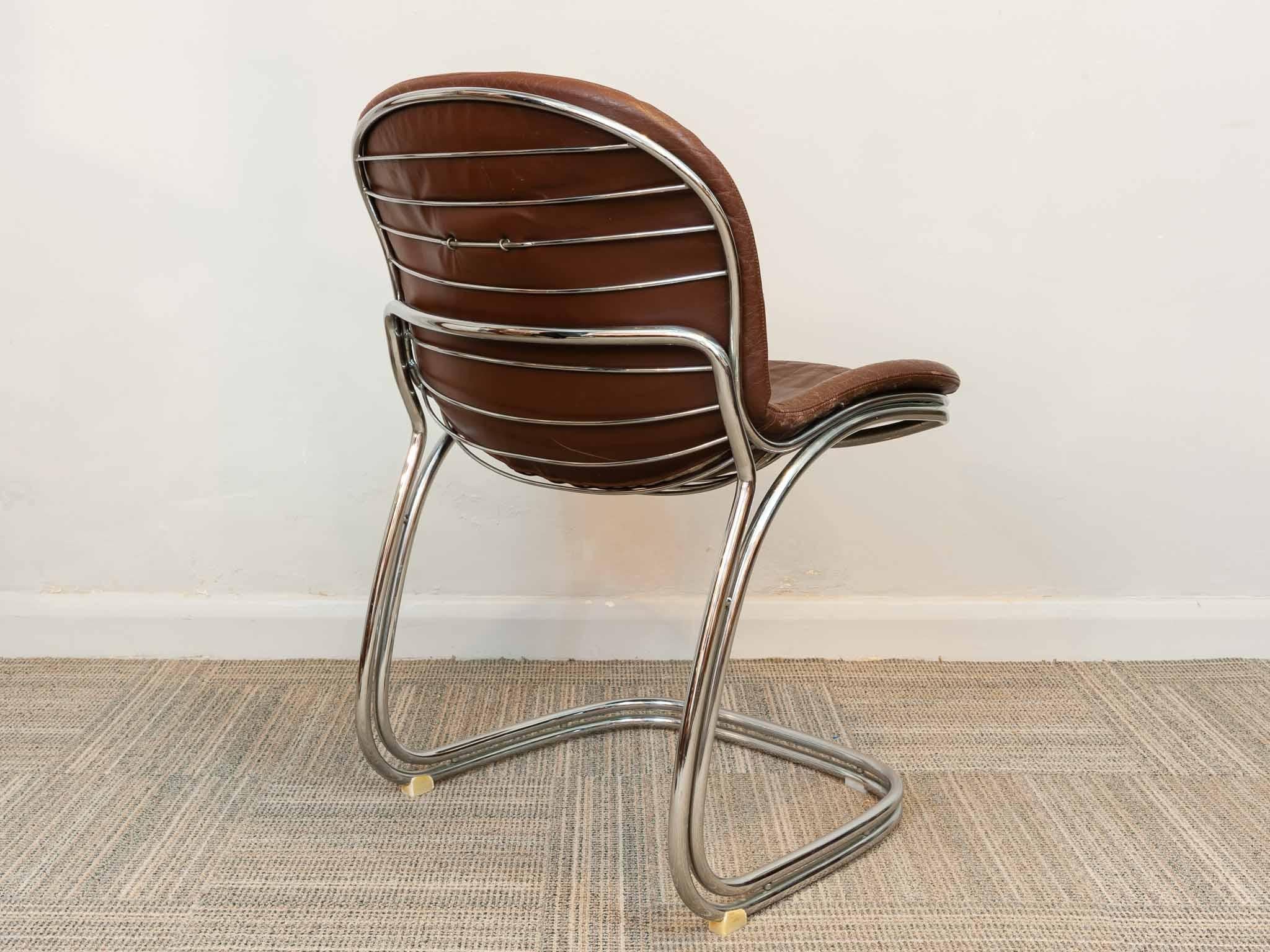 Paire de chaises à manger Sabrina chromées des années 1970 par Gastone Rinaldi pour Rima 2