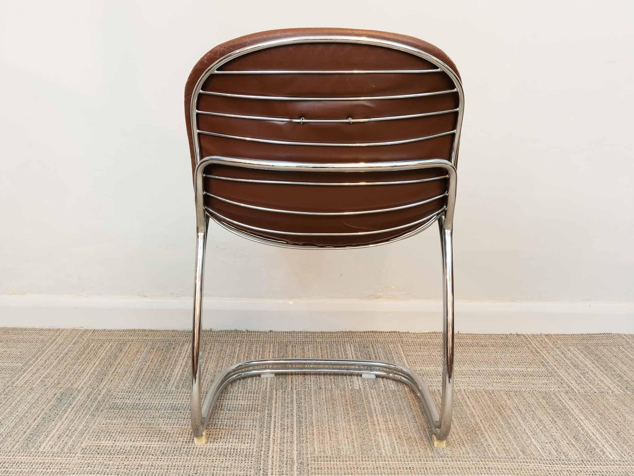 Paire de chaises à manger Sabrina chromées des années 1970 par Gastone Rinaldi pour Rima 1