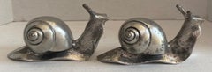 Pair of 1970s Italian Silver Snail Figurines