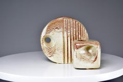 Ein Paar italienische Keramikvasen mit Struktur aus den 1970er Jahren von Giovanni Bertoncello