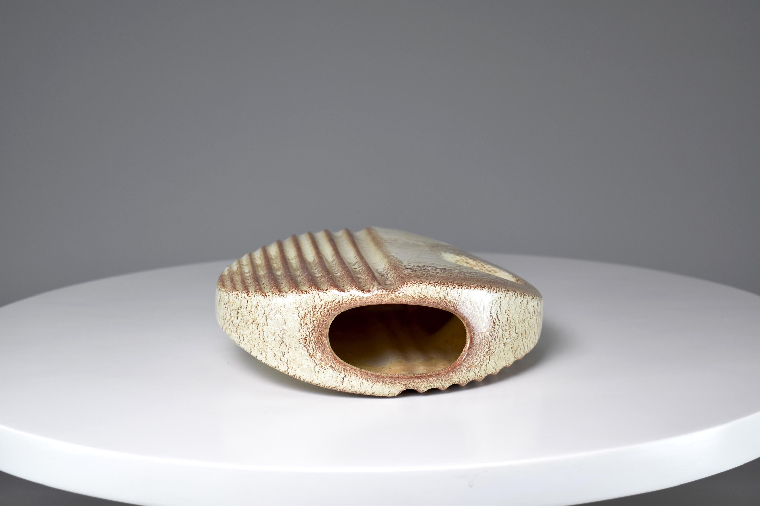 Pair of 1970's Italian Textured Ceramic Vases by Giovanni Bertoncello 5