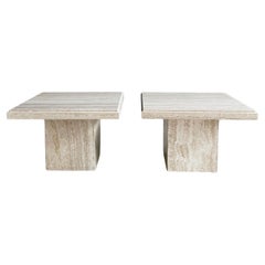 Pair of 1970's Italian Traventine Coffee/Side Tables