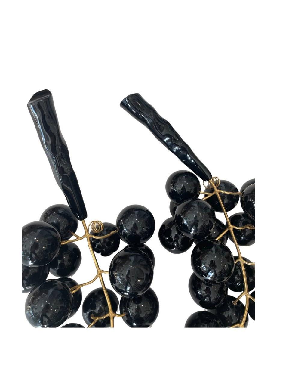 Mid-Century Modern Paire de raisins décoratifs Karl Springer des années 1970  en vente