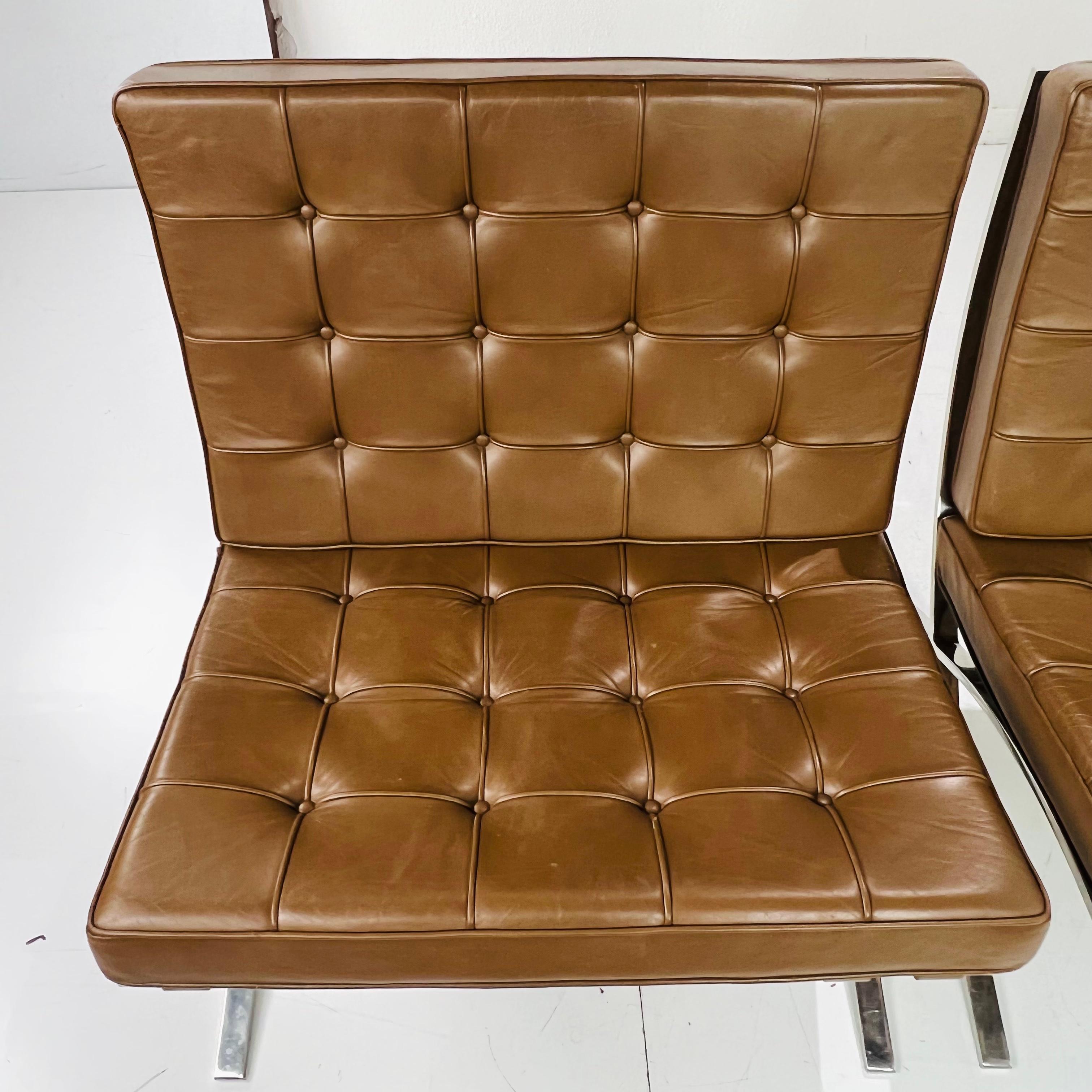 Pair of 1970's Knoll Barcelona Chairs 3