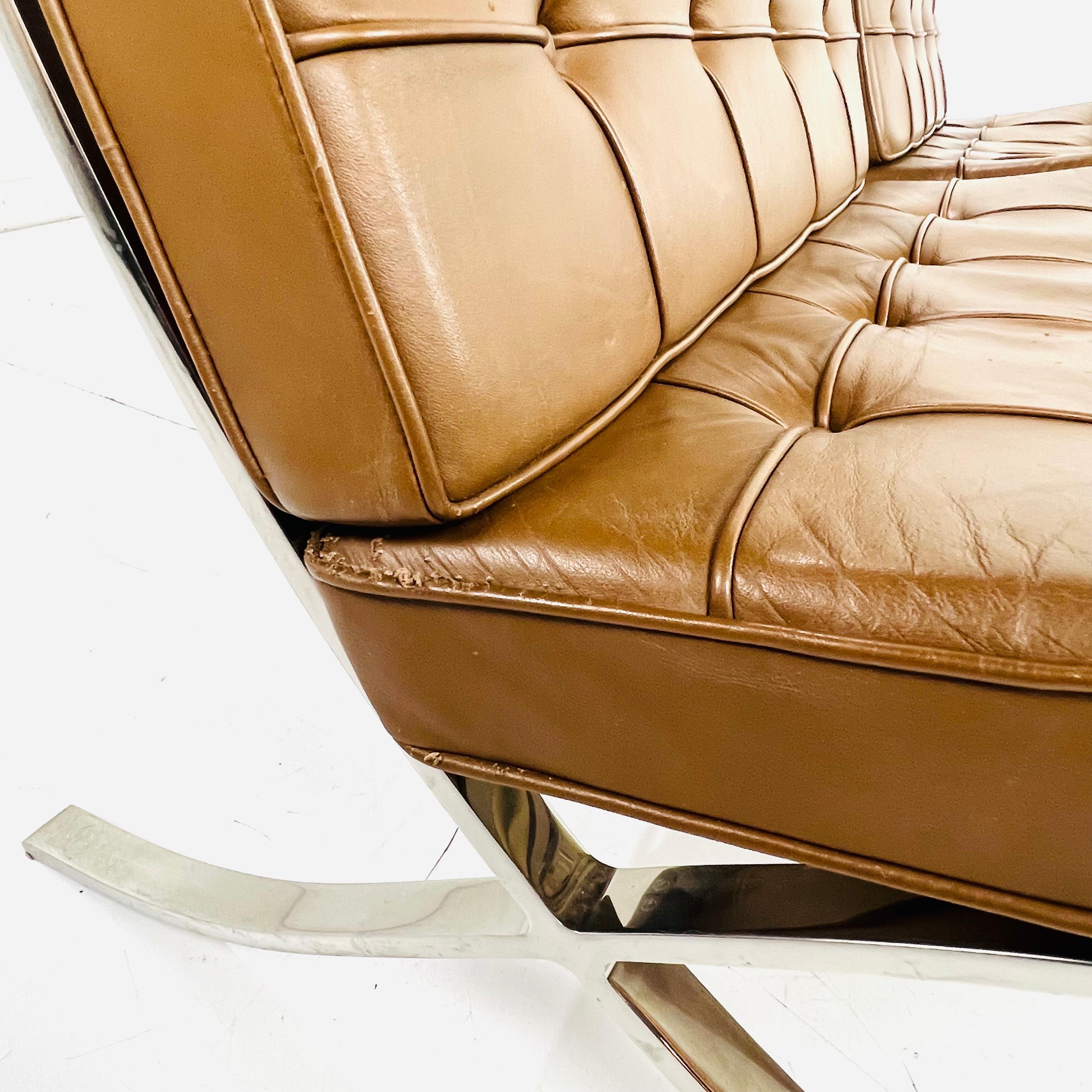 Pair of 1970's Knoll Barcelona Chairs 6