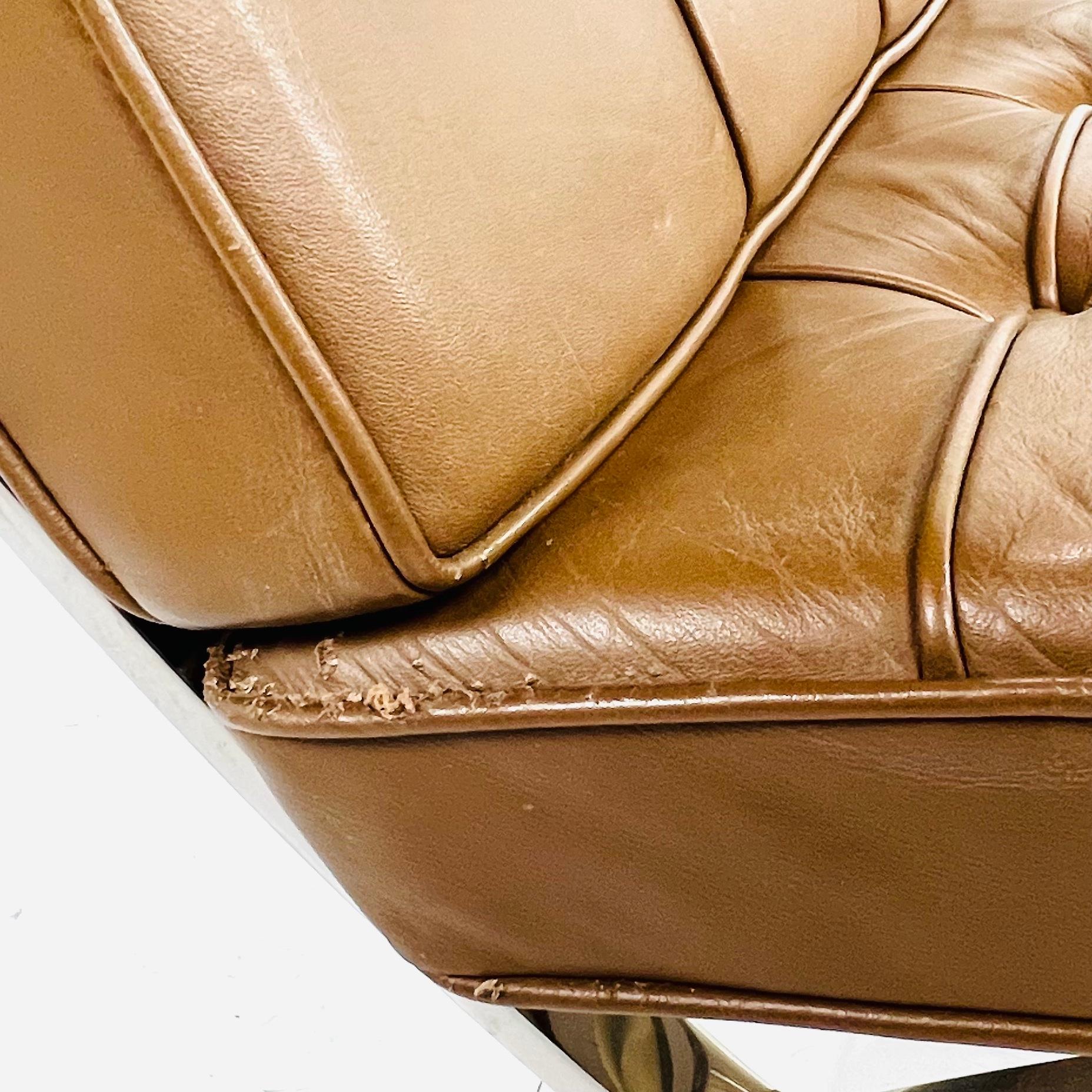 Pair of 1970's Knoll Barcelona Chairs 7