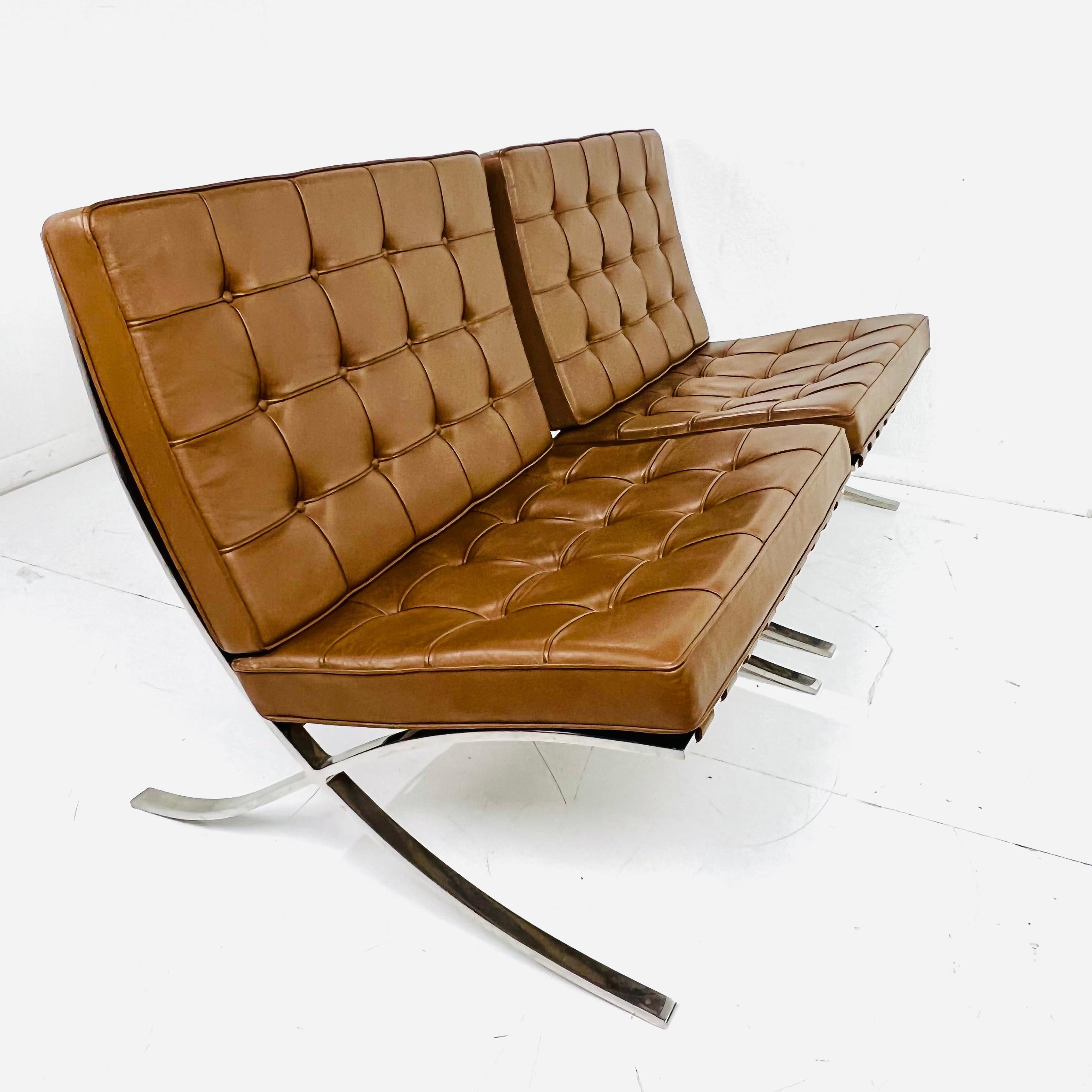Pair of 1970's Knoll Barcelona Chairs 2