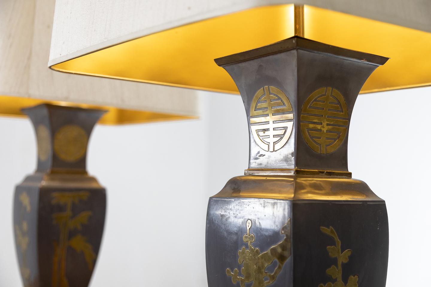 Brass Pair of 1970s Lamps