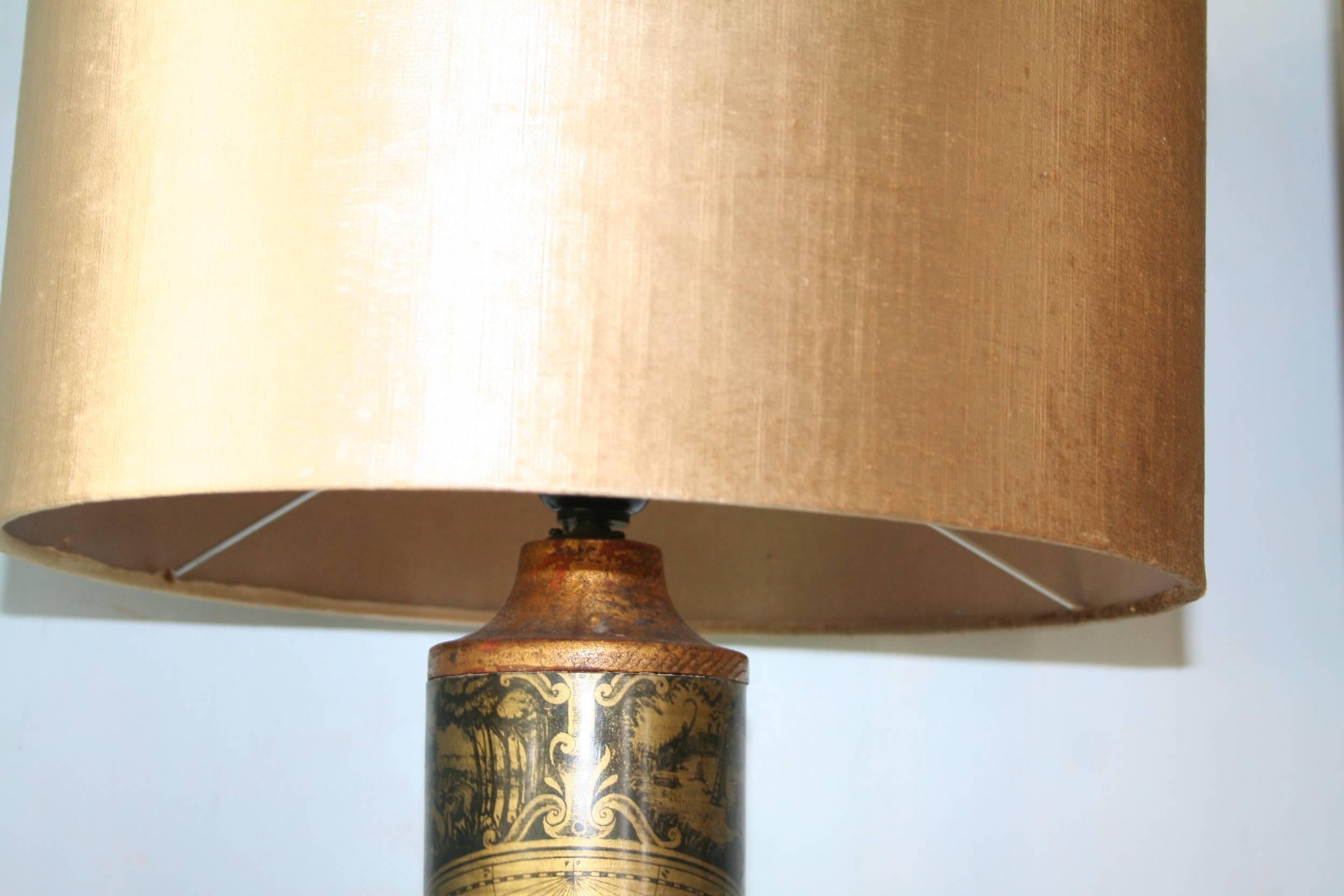 Pair of 1970s Lamps with Maps and Shades For Sale 3