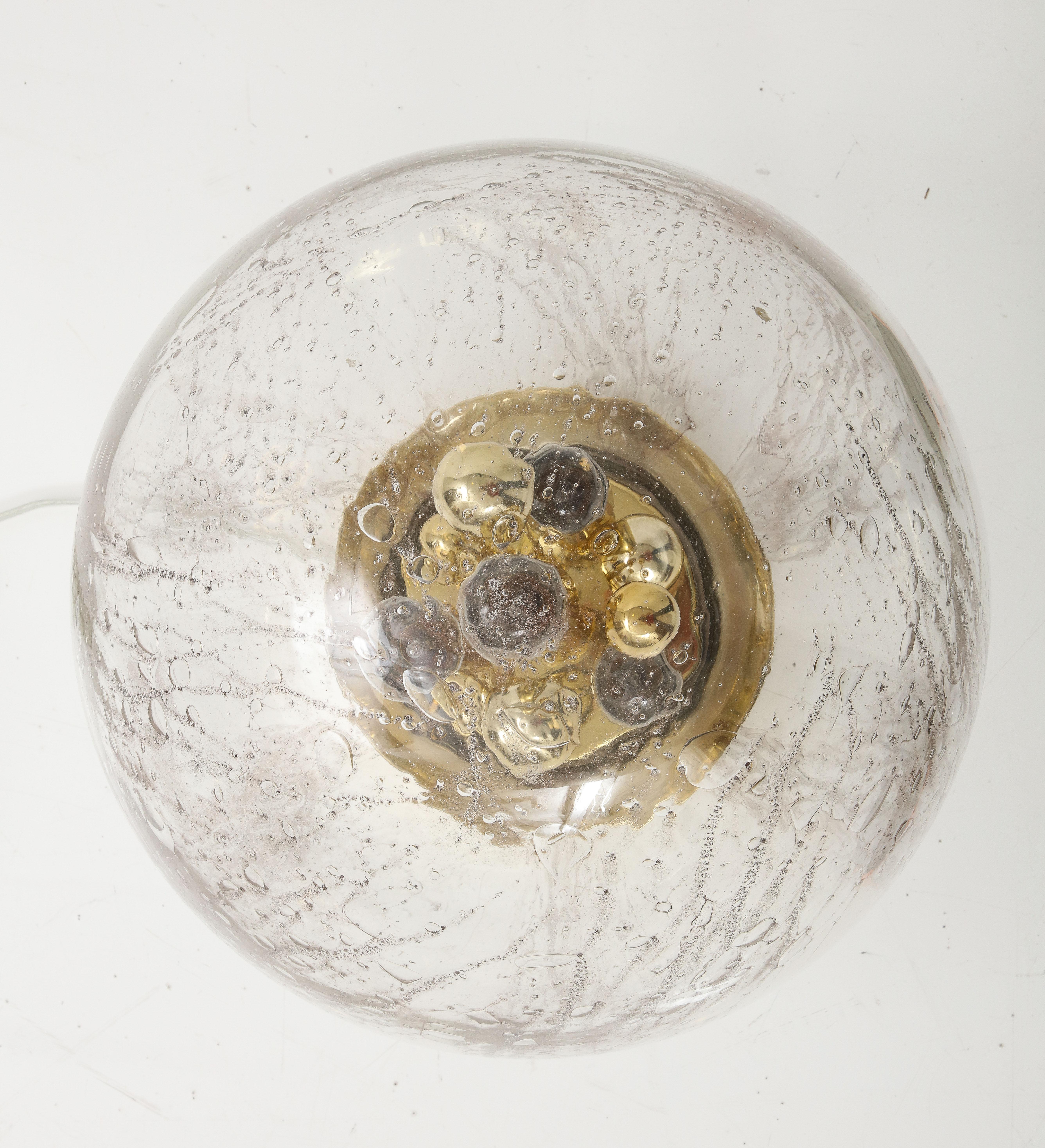 Pareja de grandes lámparas de sobremesa Sputnik de cristal de Murano de los años 70, de Doria finales del siglo XX en venta