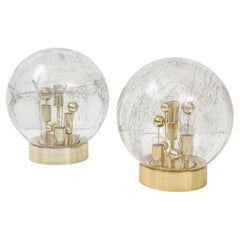 Pair of 1970's Large Sputnik Murano Glass Table Lamps by Doria