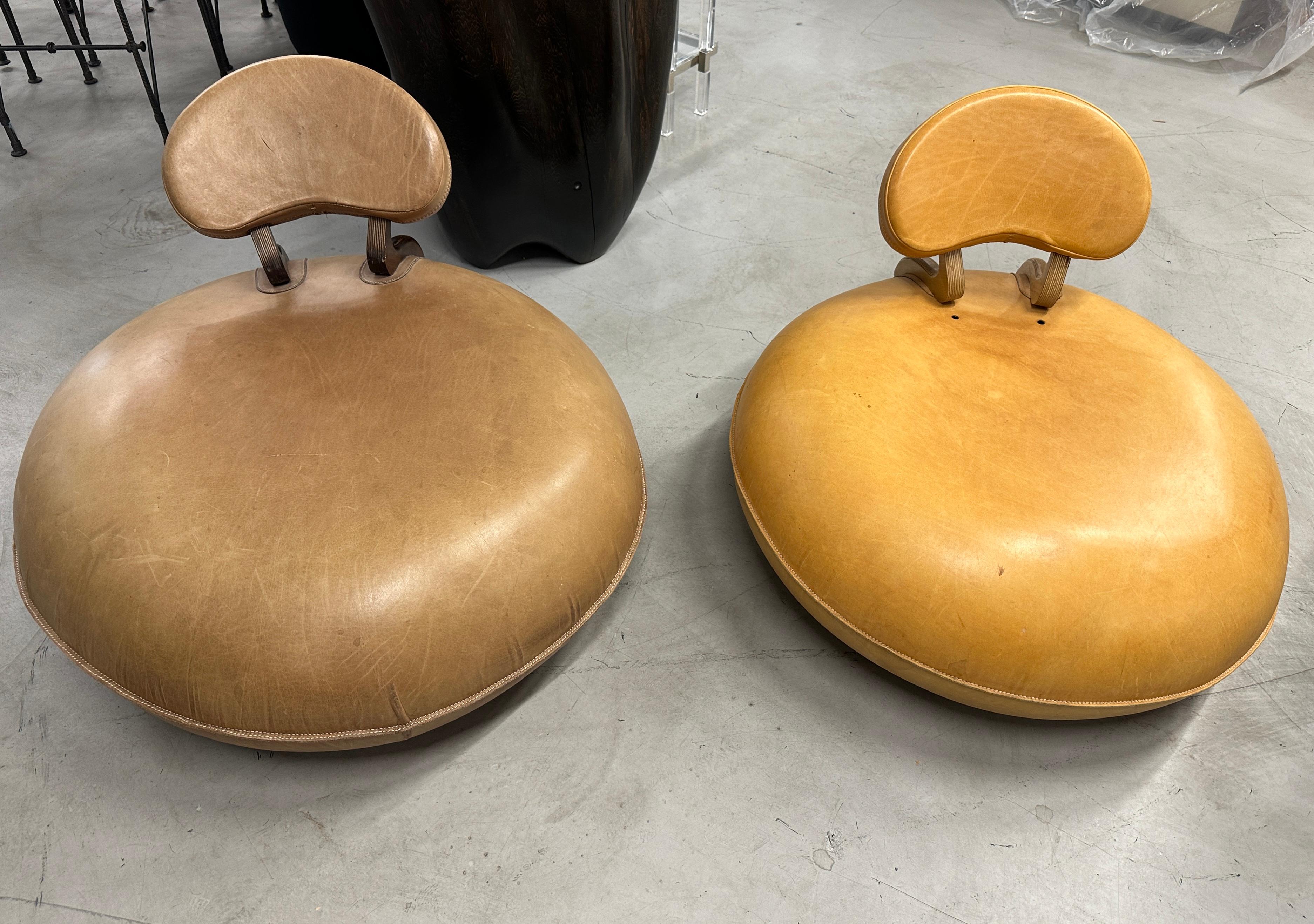 Pair of 1970's Leather Inflatable Chairs 