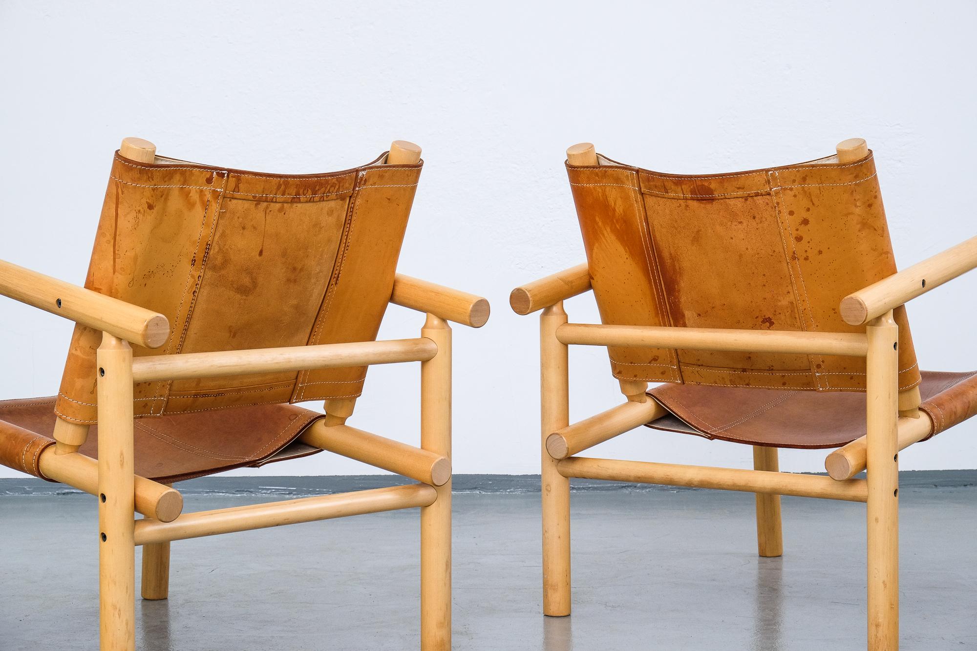 Pair of 1970s Lounge Safari Chairs by Ben af Schultén for Artek 1