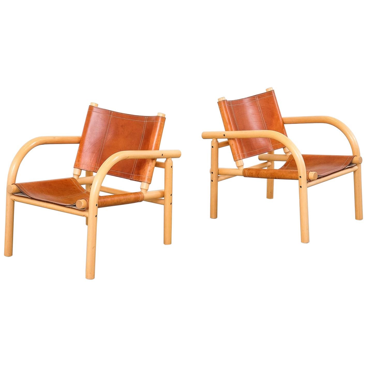 Pair of 1970s Lounge Safari Chairs by Ben af Schultén for Artek