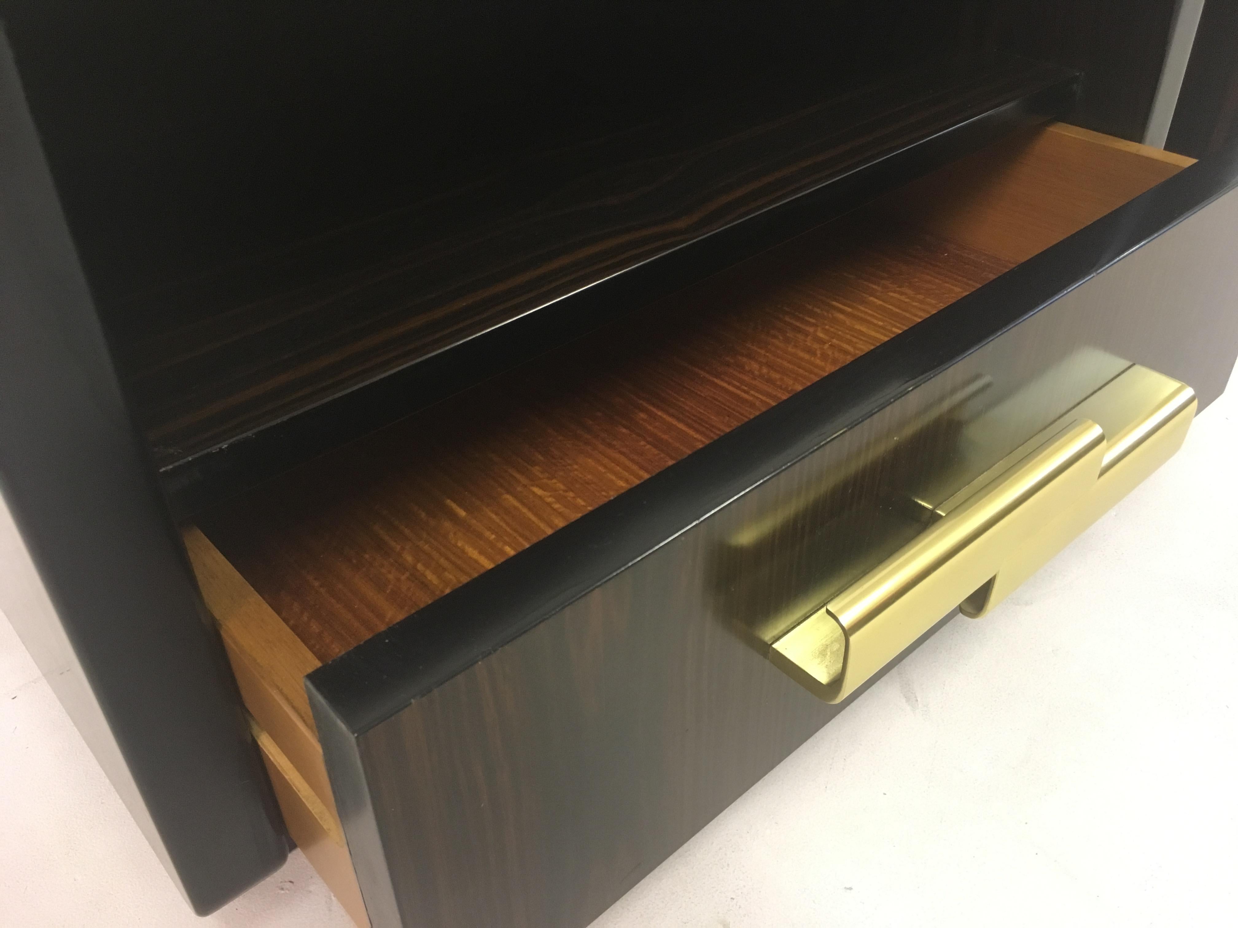 Pair of 1970s Macassar Ebony Bedside Tables by Luciano Frigerio In Good Condition In London, London