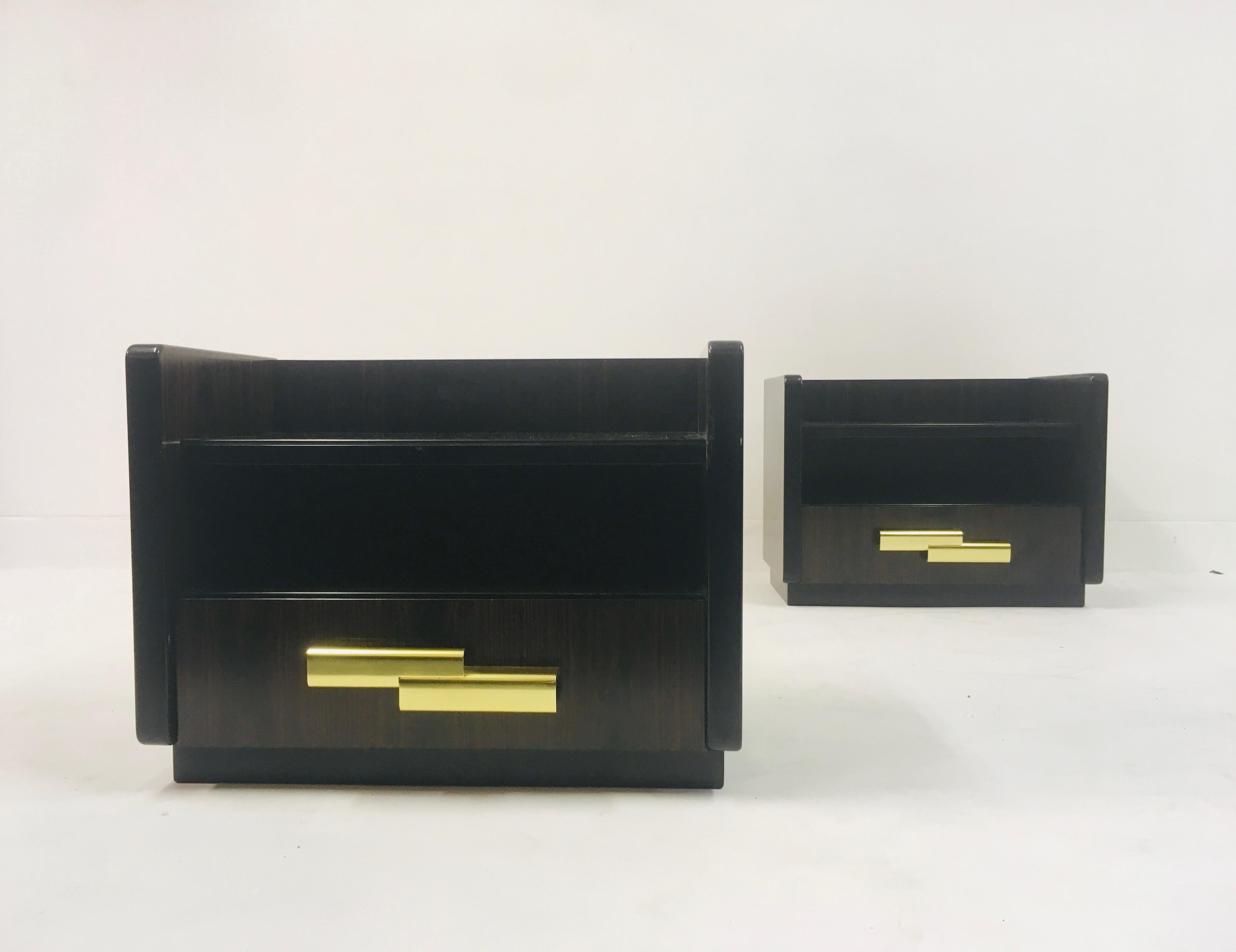 Pair of 1970s Macassar Ebony Bedside Tables by Luciano Frigerio 2
