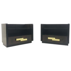 Pair of 1970s Macassar Ebony Bedside Tables by Luciano Frigerio