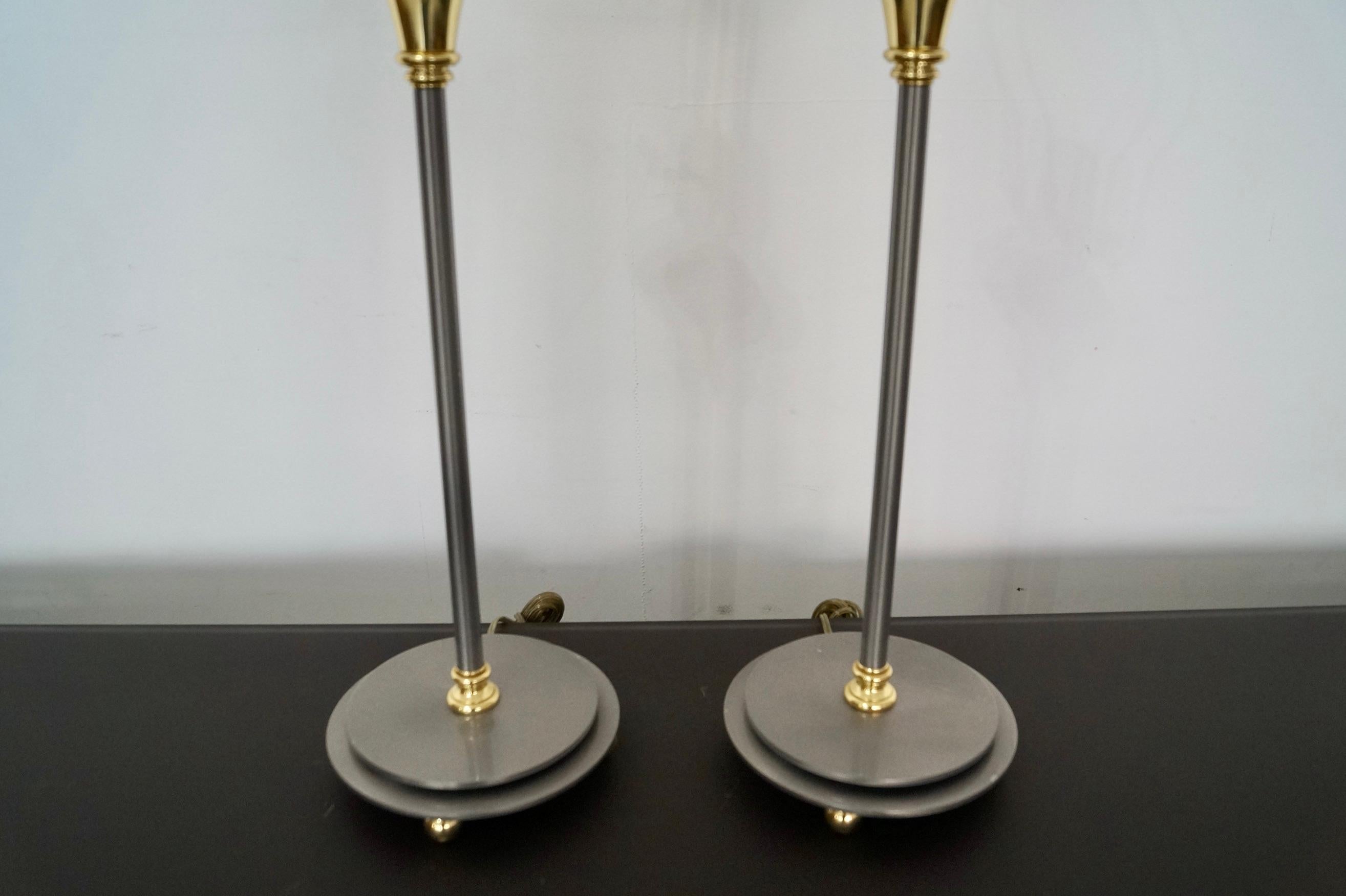 Pair of 1970's Maison Jansen Hollywood Regency Table Lamps For Sale 5