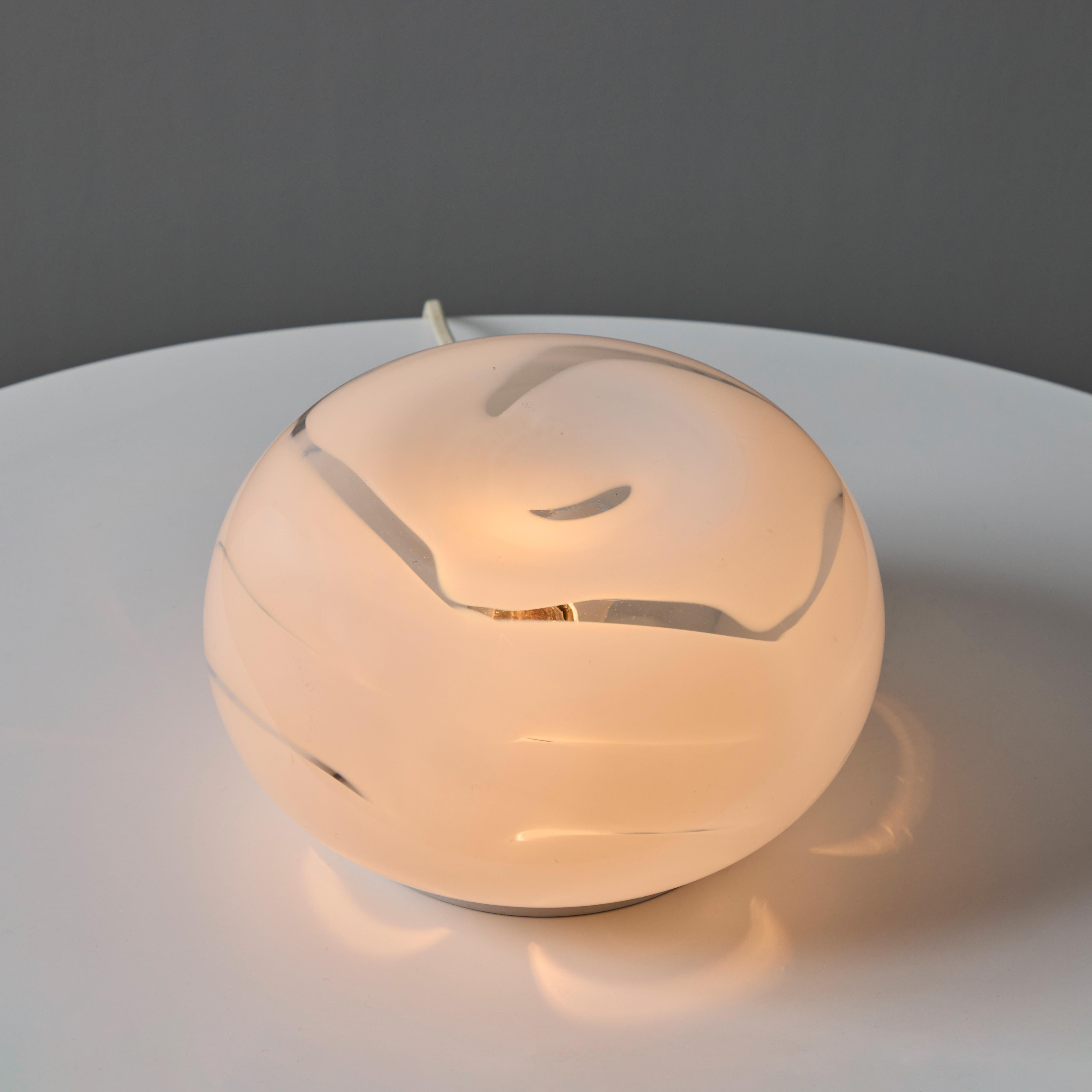 Pair of 1970s Mazzega Murano Glass Swirl Table Lamps For Sale 3