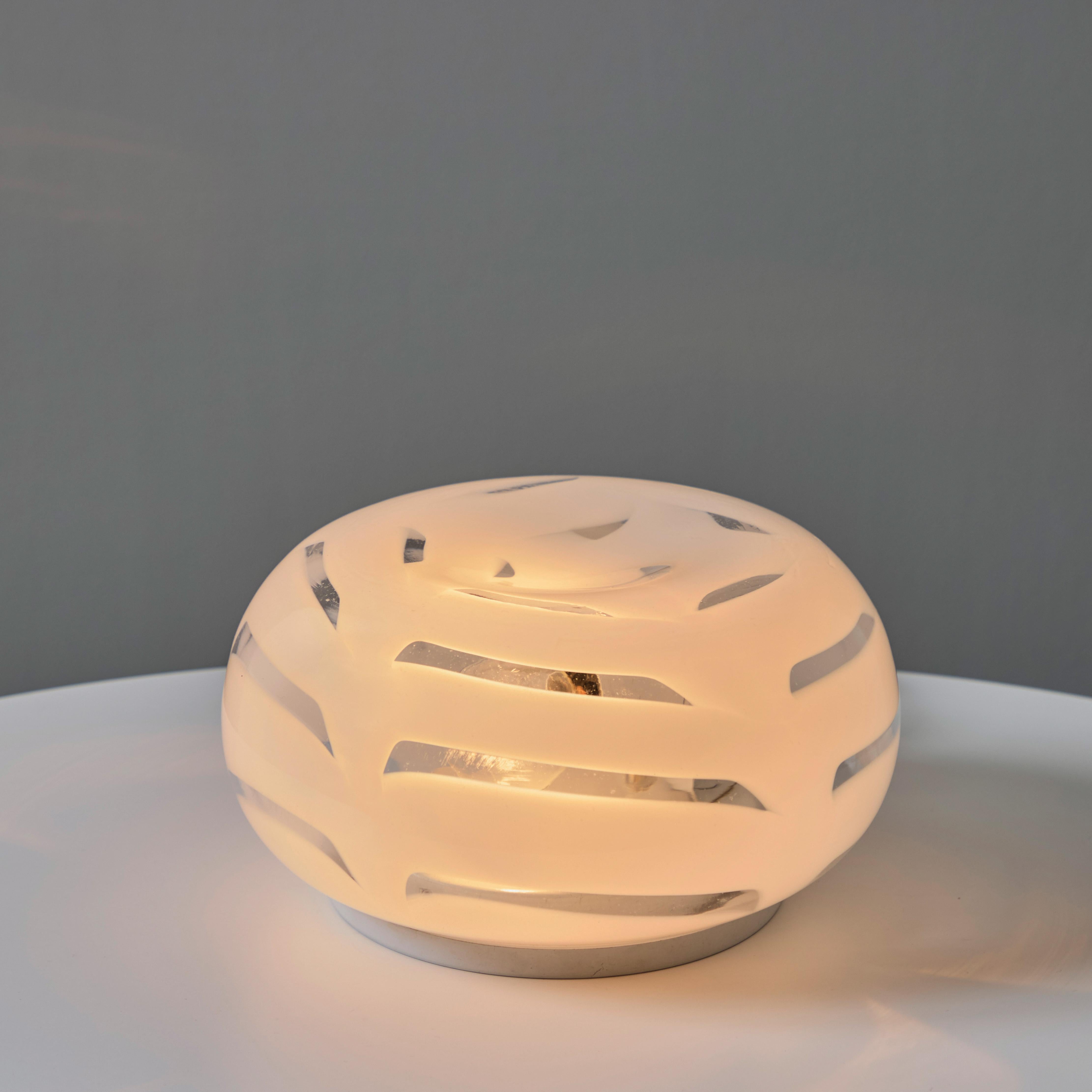 Pair of 1970s Mazzega Murano Glass Swirl Table Lamps For Sale 13