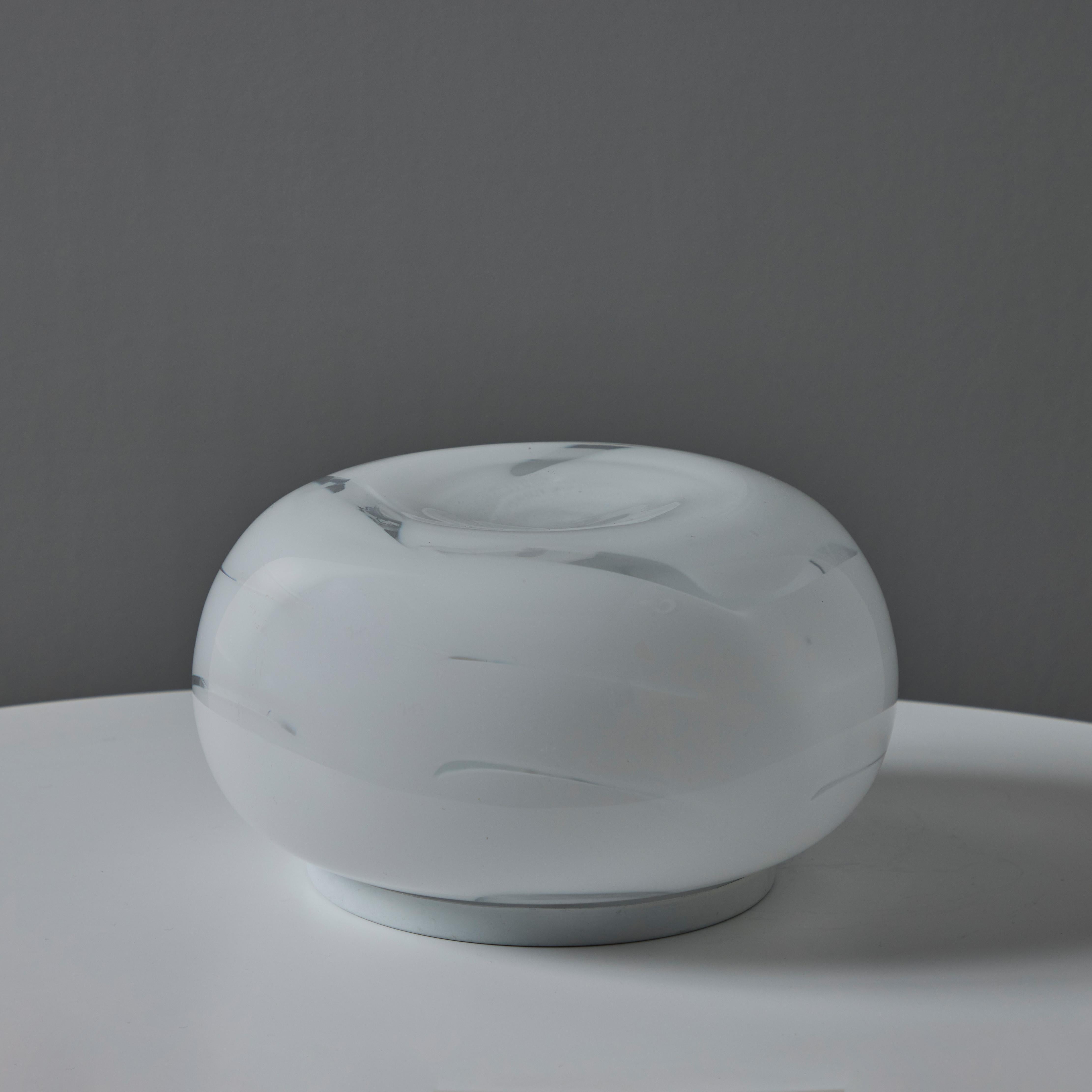 Italian Pair of 1970s Mazzega Murano Glass Swirl Table Lamps For Sale
