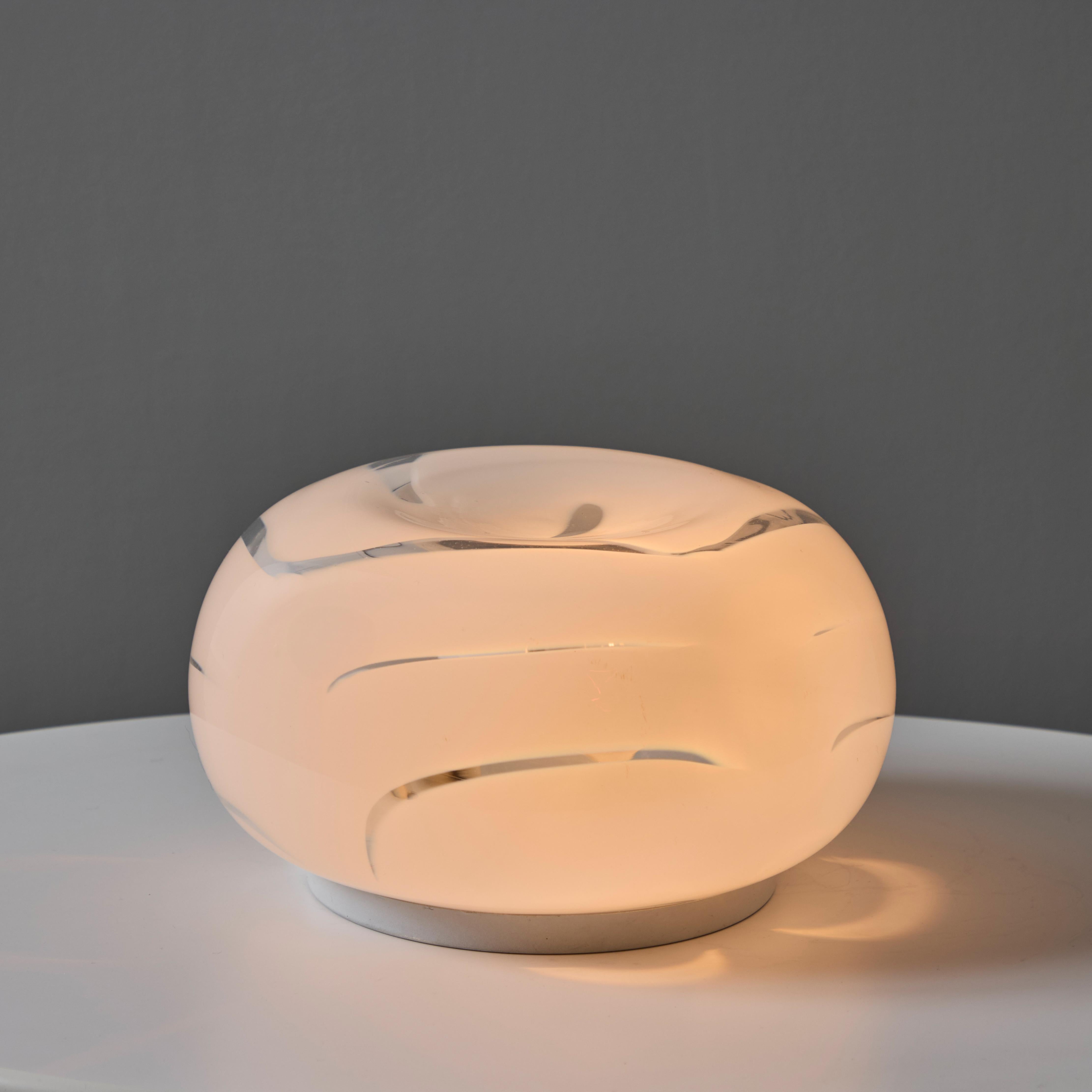 Blown Glass Pair of 1970s Mazzega Murano Glass Swirl Table Lamps For Sale