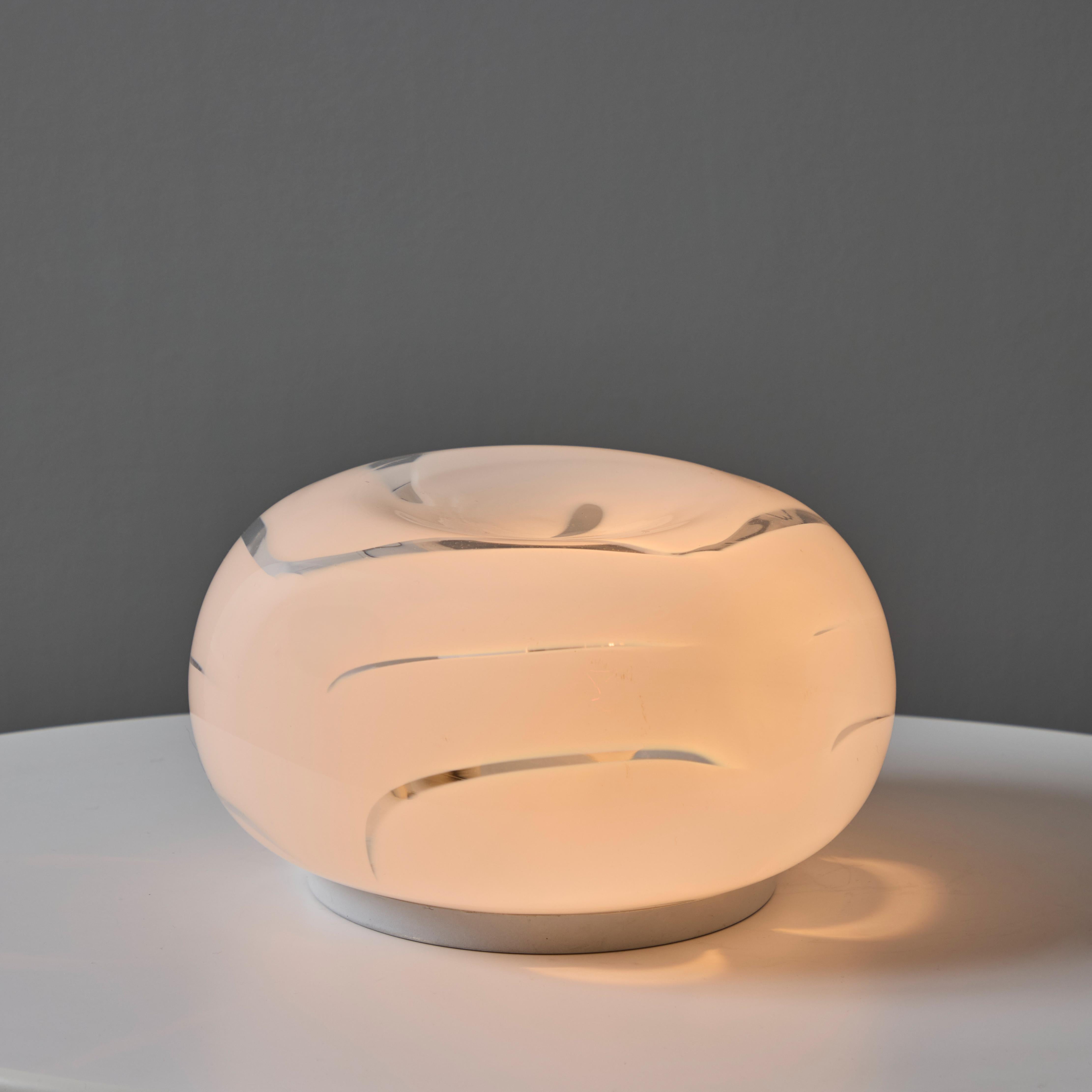Pair of 1970s Mazzega Murano Glass Swirl Table Lamps For Sale 2