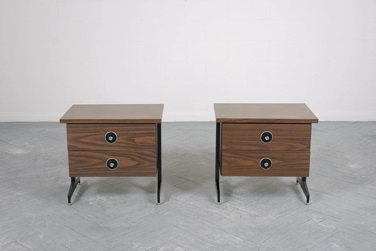 Late 20th Century Vintage 1970s Mid-Century Modern Nightstands: Timeless Elegance Meets Function For Sale