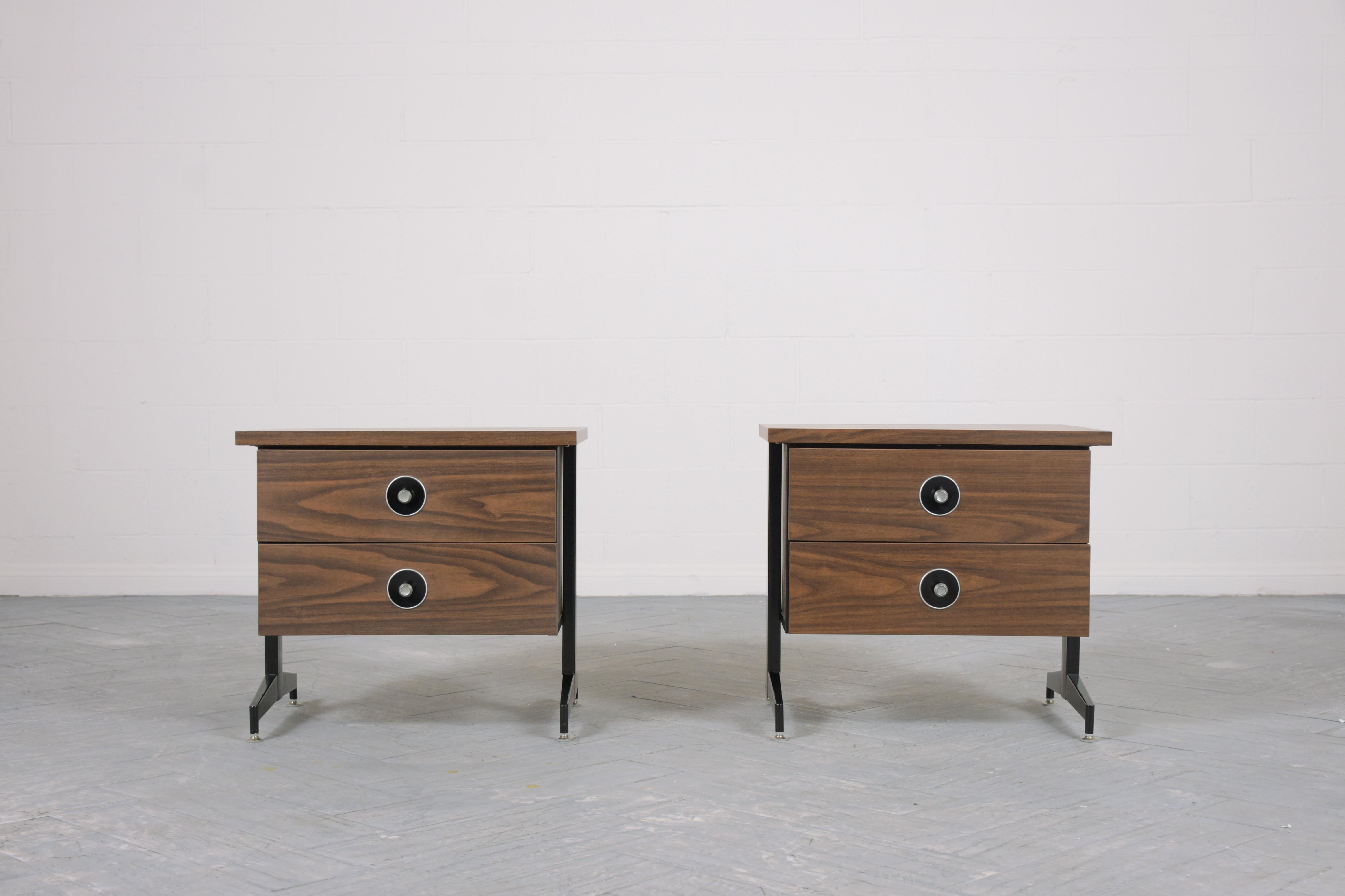 Laminate Vintage 1970s Mid-Century Modern Nightstands: Timeless Elegance Meets Function For Sale