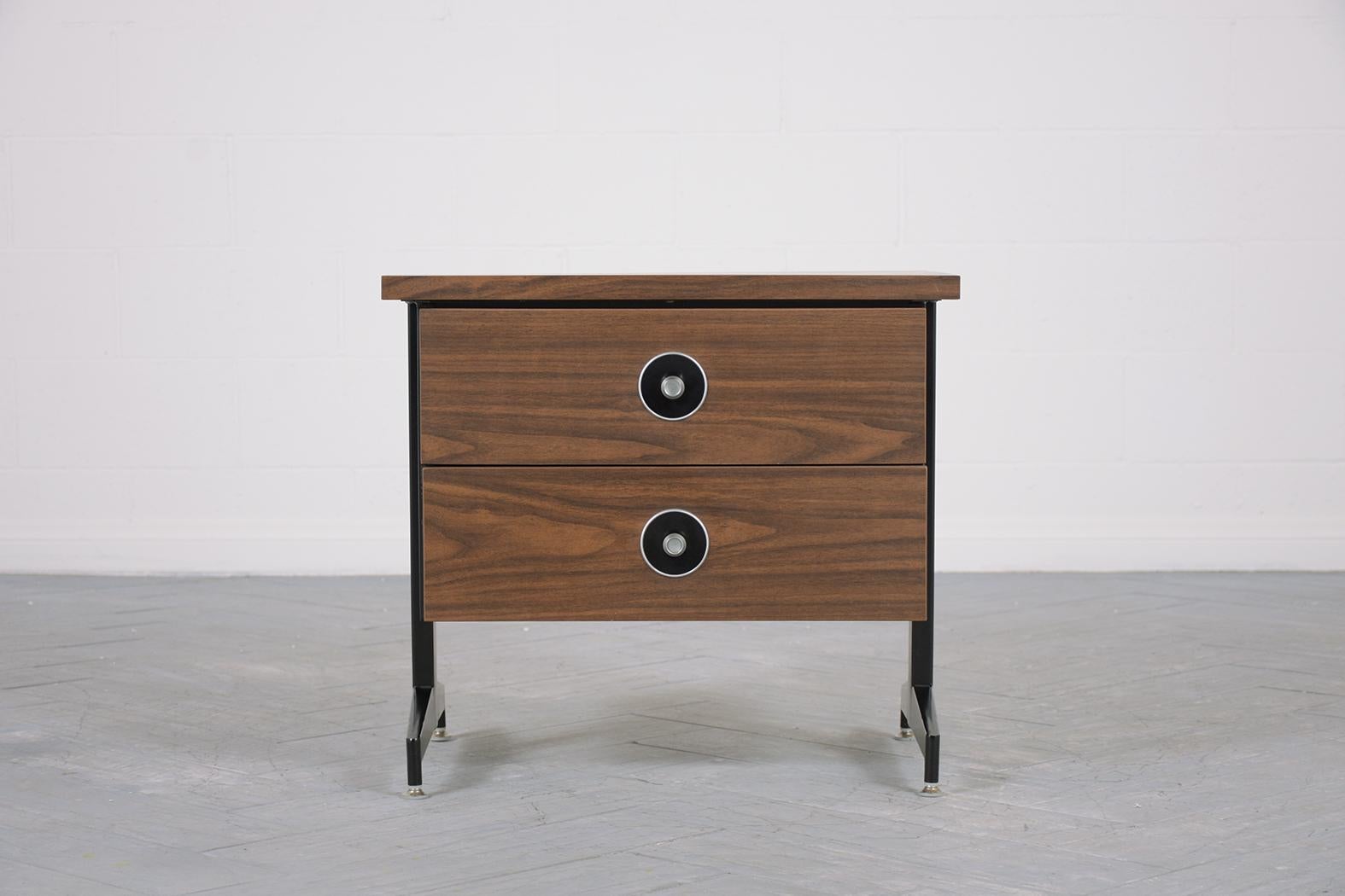 Vintage 1970s Mid-Century Modern Nightstands: Timeless Elegance Meets Function For Sale 1