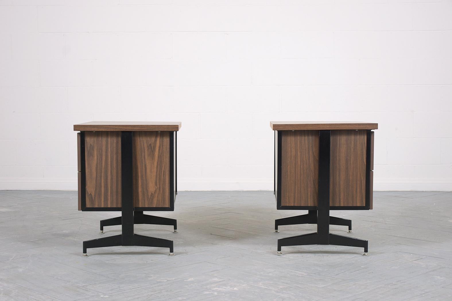 Vintage 1970s Mid-Century Modern Nightstands: Timeless Elegance Meets Function For Sale 2