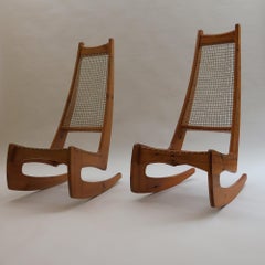 1970s Midcentury Sculptural Rocking Chairs by Jeremy Broun 2 available