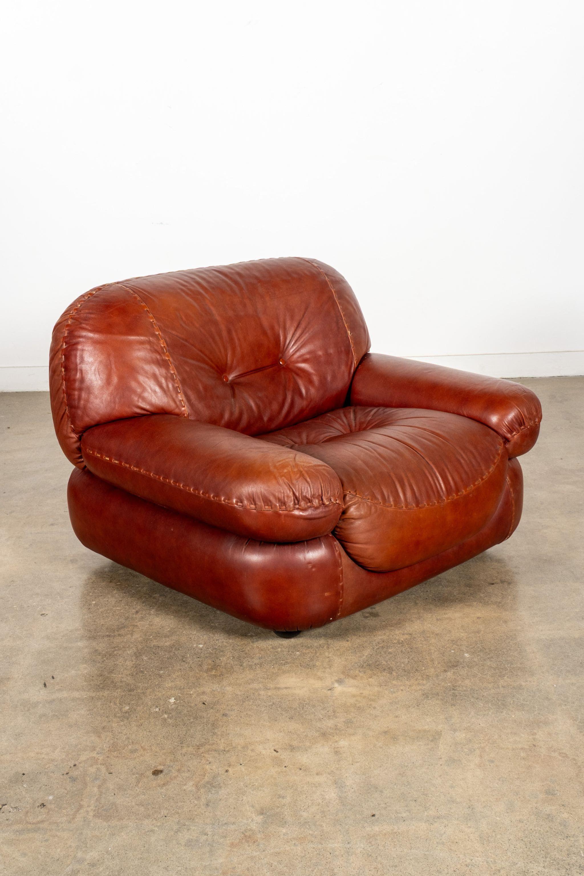 Italian Pair of 1970s Mobil Girgi Sapporo Armchairs by Mario Marenco