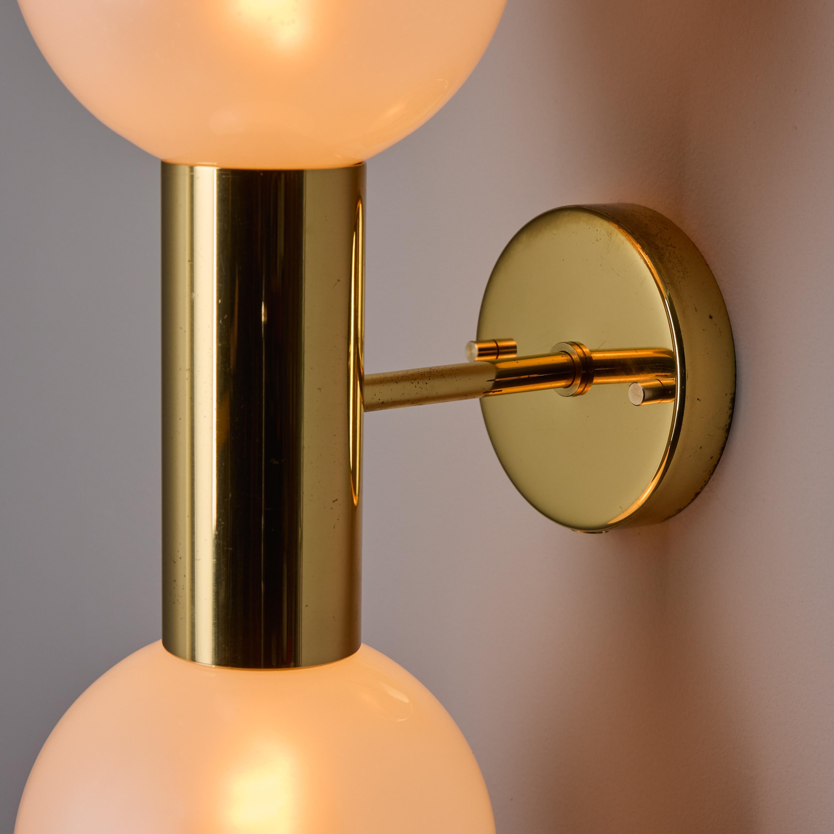 Pair of 1970s Motoko Ishii Opaline Glass Double Sconces for Staff Leuchten For Sale 5