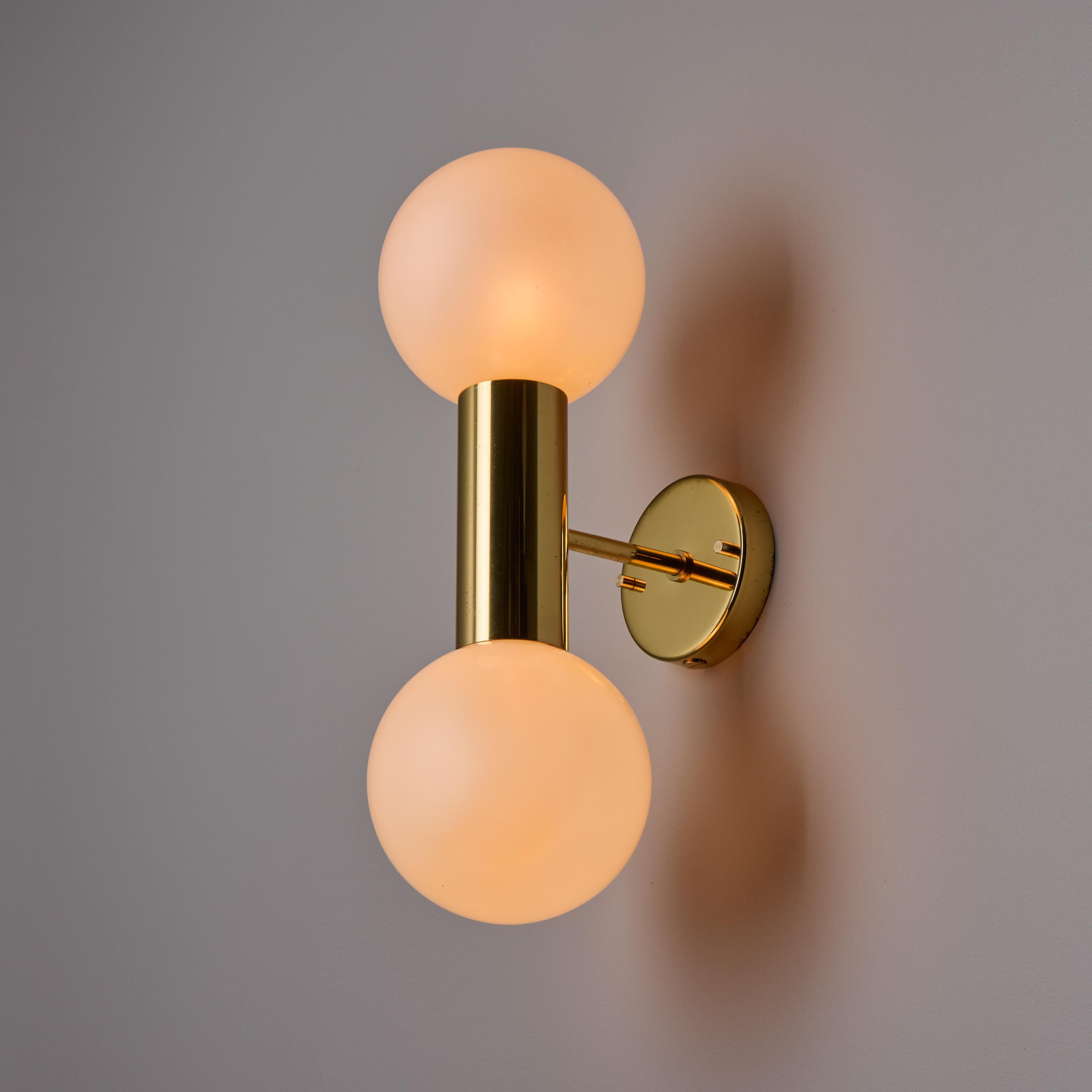 Pair of 1970s Motoko Ishii Opaline Glass Double Sconces for Staff Leuchten For Sale 6