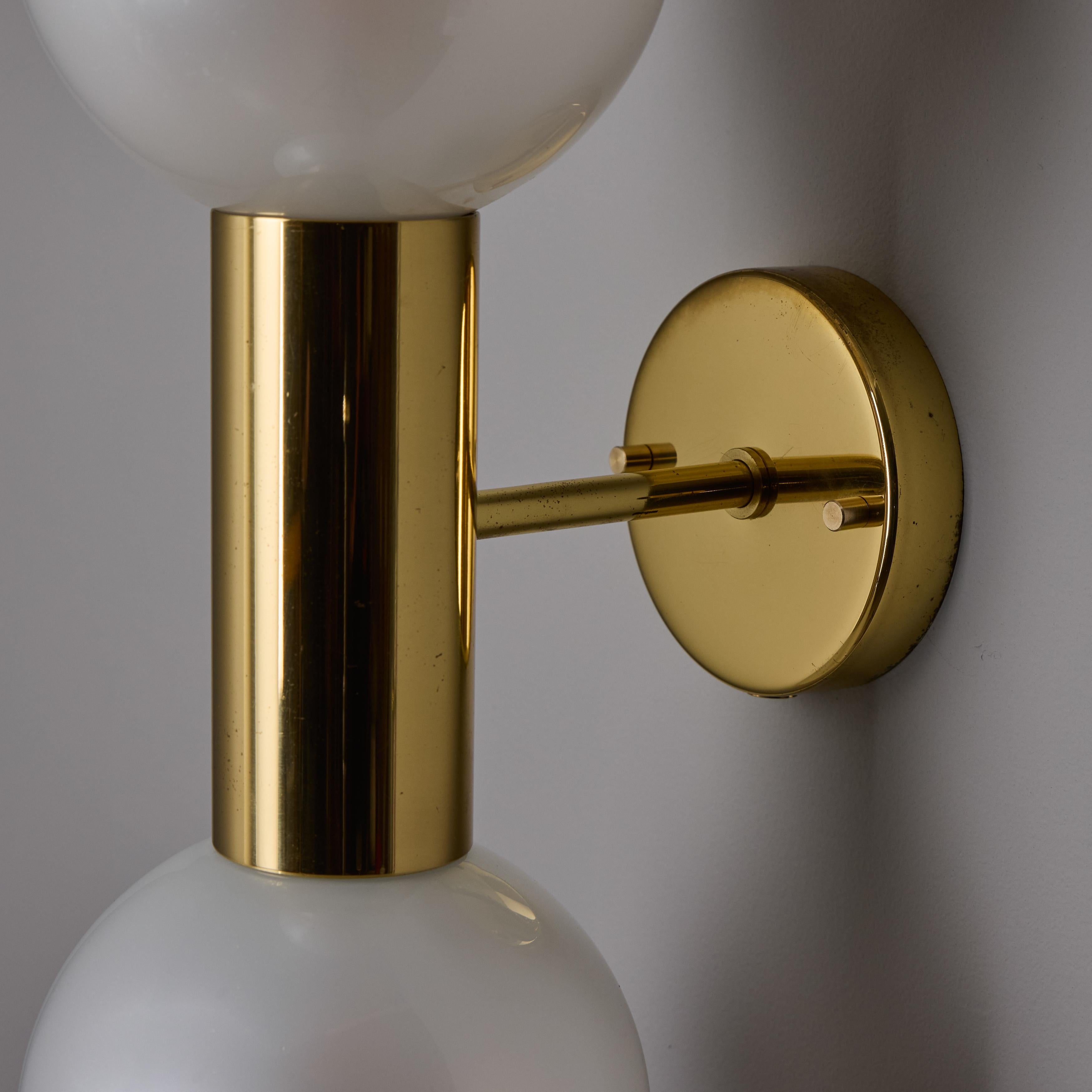 Pair of 1970s Motoko Ishii Opaline Glass Double Sconces for Staff Leuchten For Sale 11