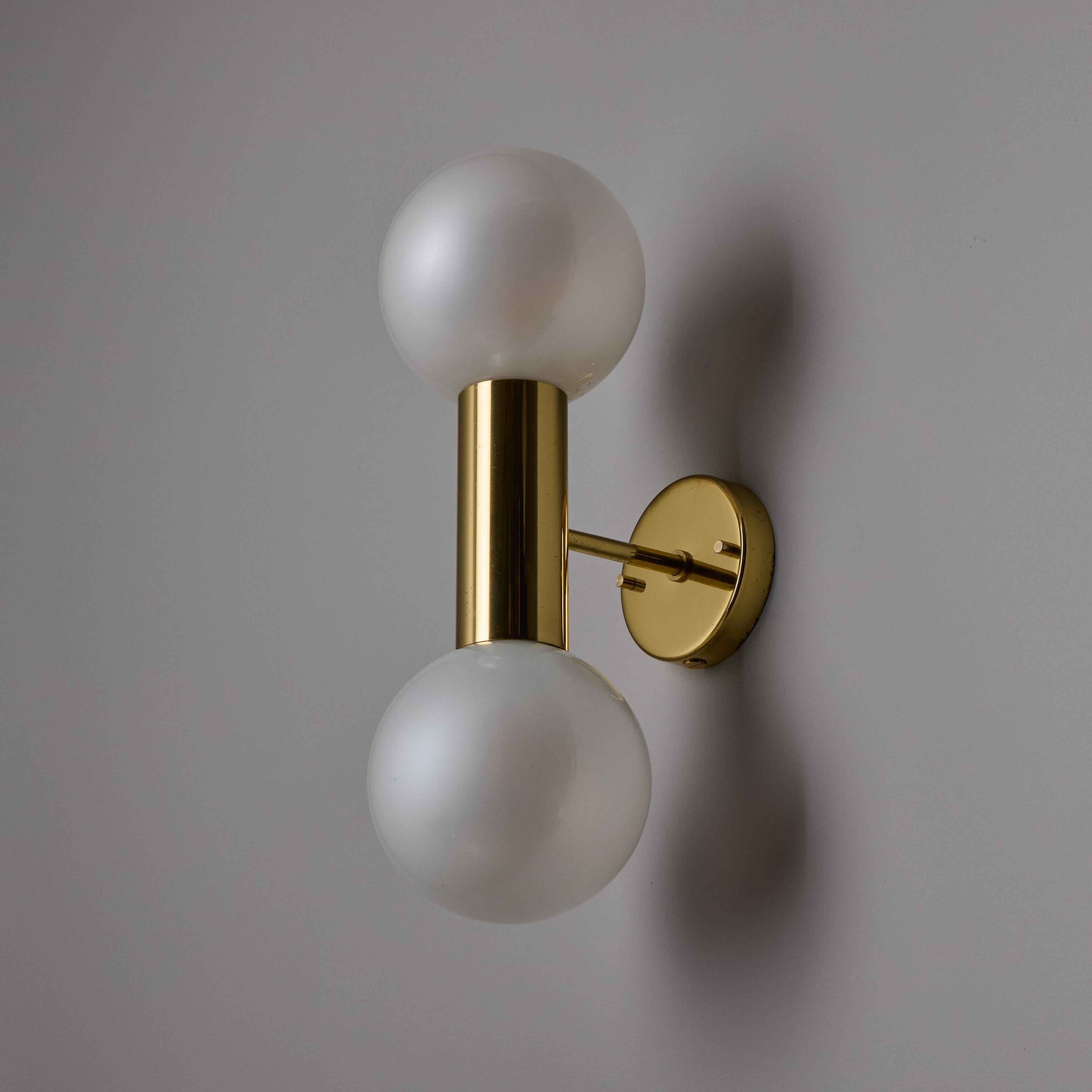 Pair of 1970s Motoko Ishii Opaline Glass Double Sconces for Staff Leuchten For Sale 12