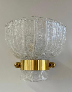 Pair of 1970's Murano Glass Wall Lights by Hillebrand