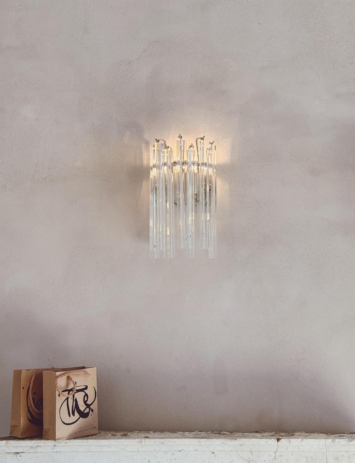 Vetro Coppia di applique in vetro di Murano degli anni '70 in vendita