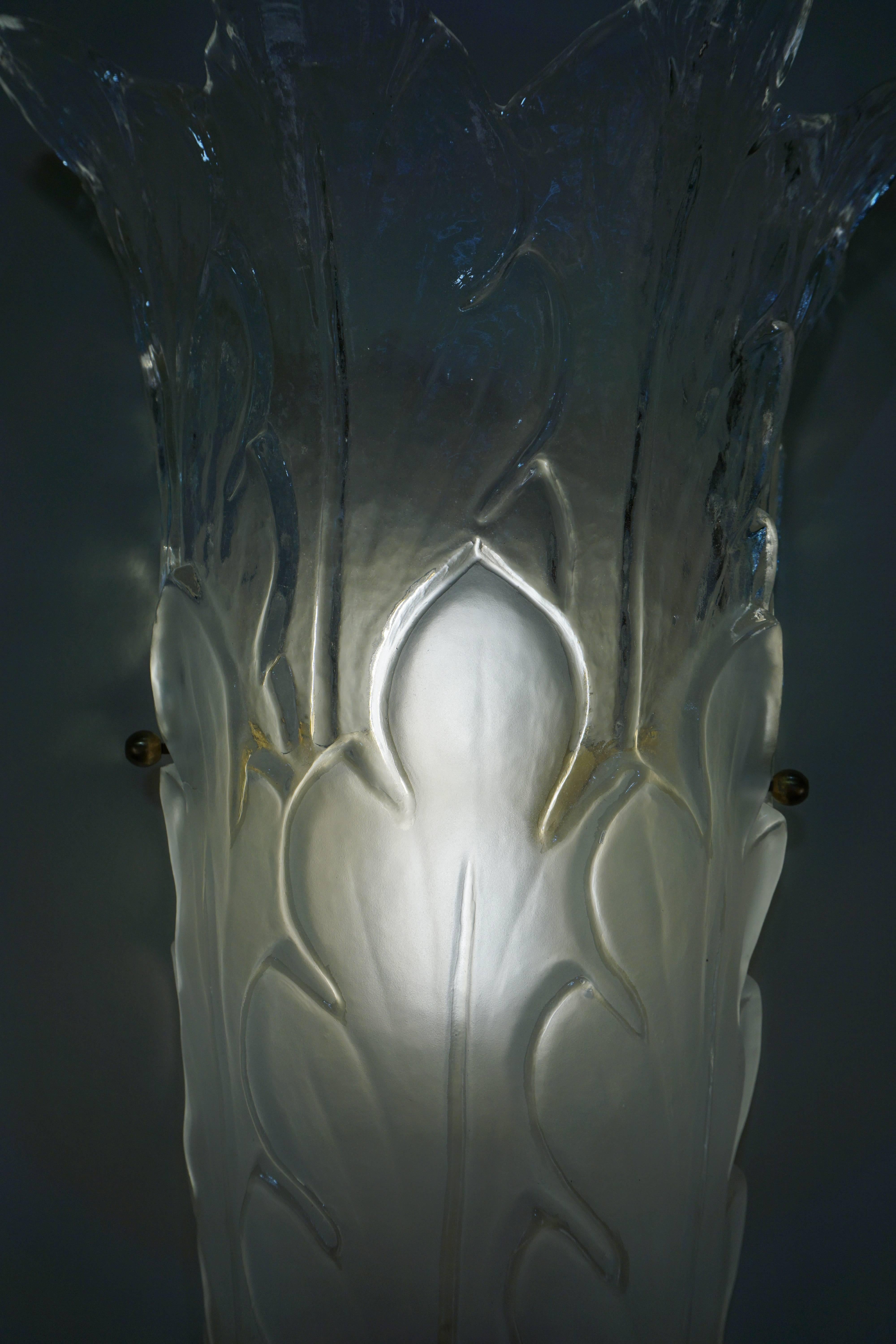 Late 20th Century Pair of 1970s Murano Glass Wall Sconces