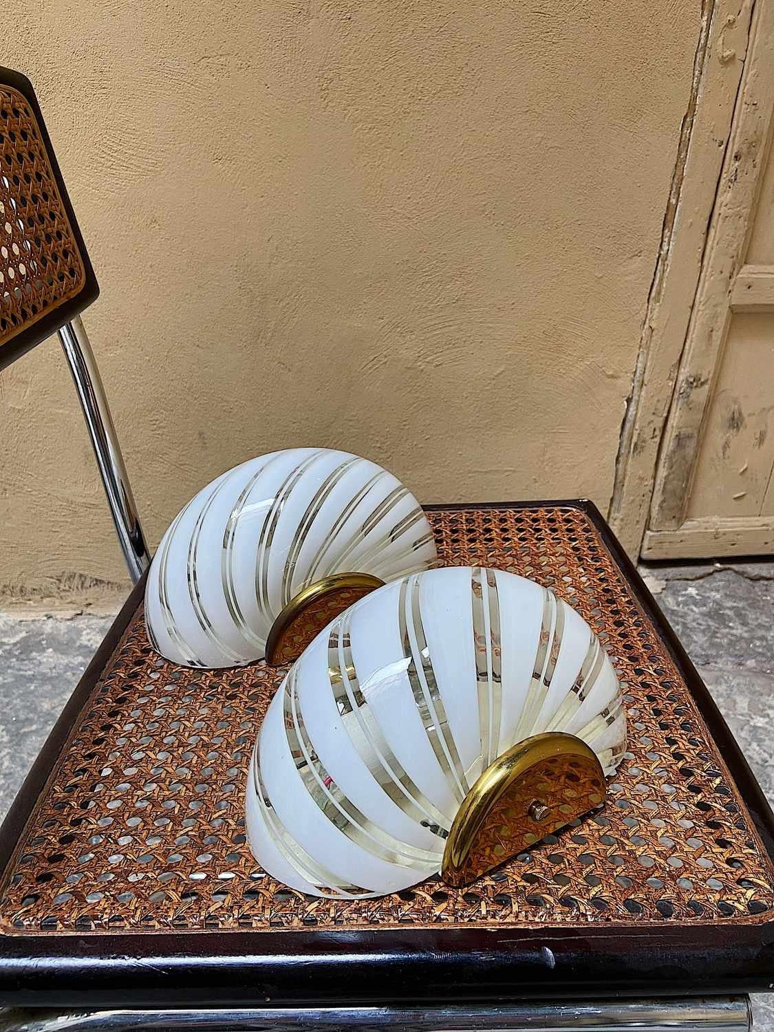 Pair of 1970s Murano Wall Scones by F.Fabbian In Good Condition In Palermo, PA