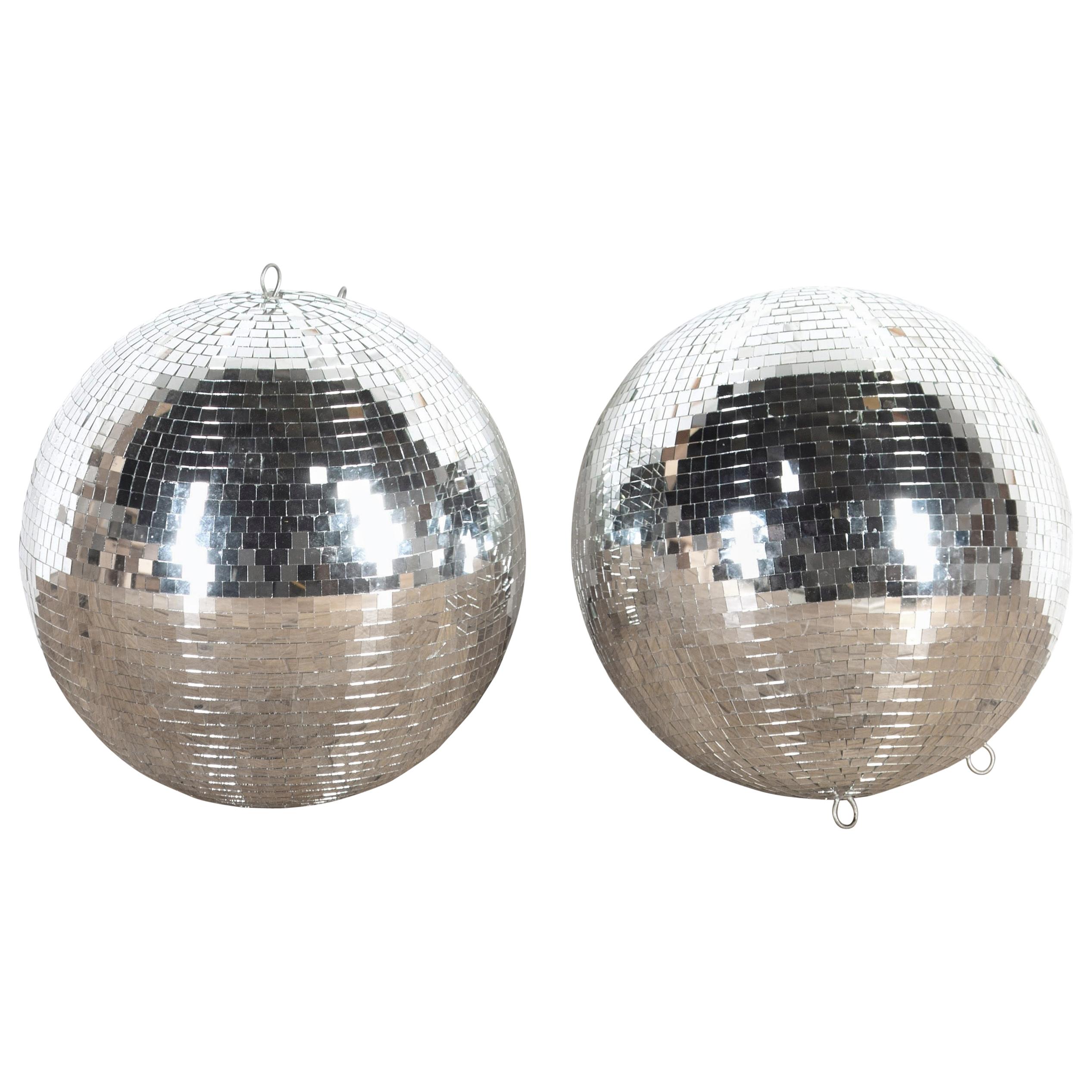 Pair of 1970s Nightclub Disco Mirror Balls