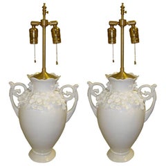 Pair of 1970's of Urns with lamp application.