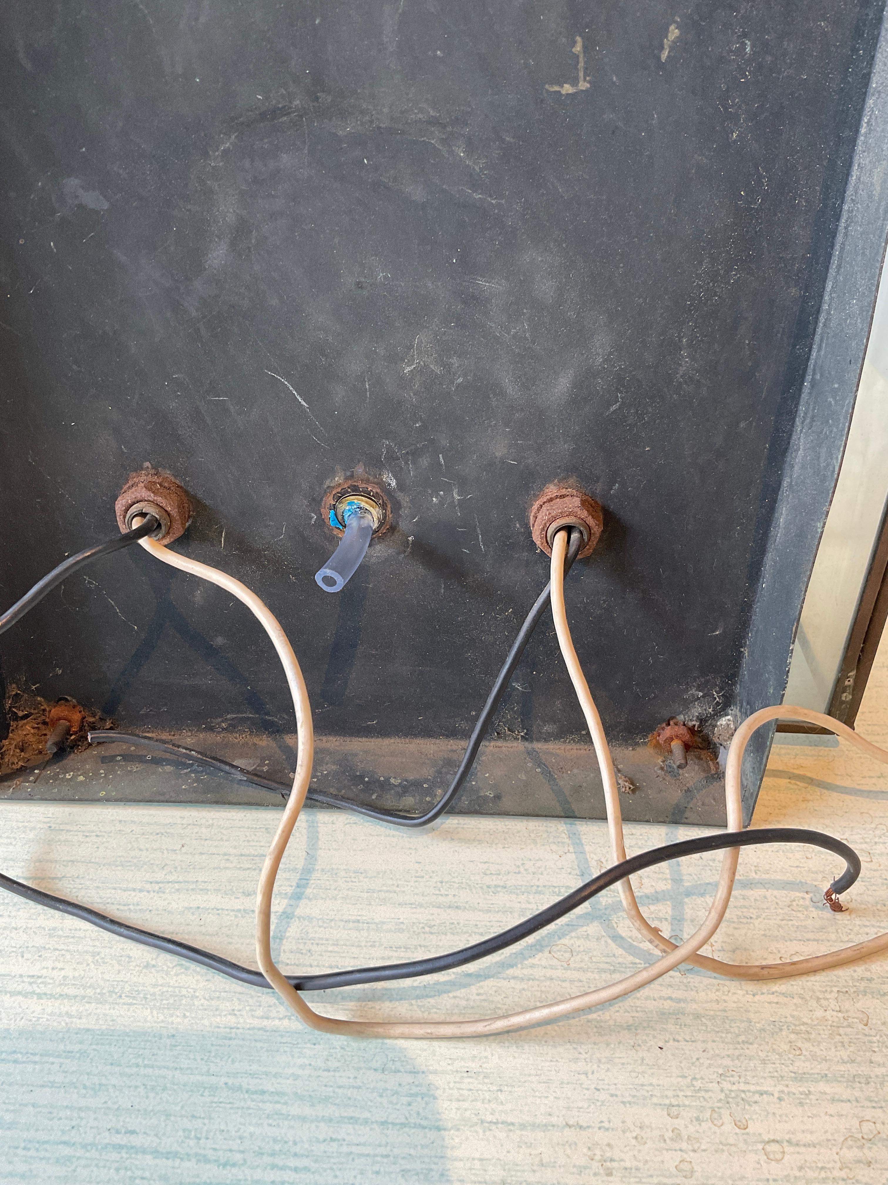 Late 20th Century Pair Of 1970s Oxidized Brass And Glass Outdoor Sconces