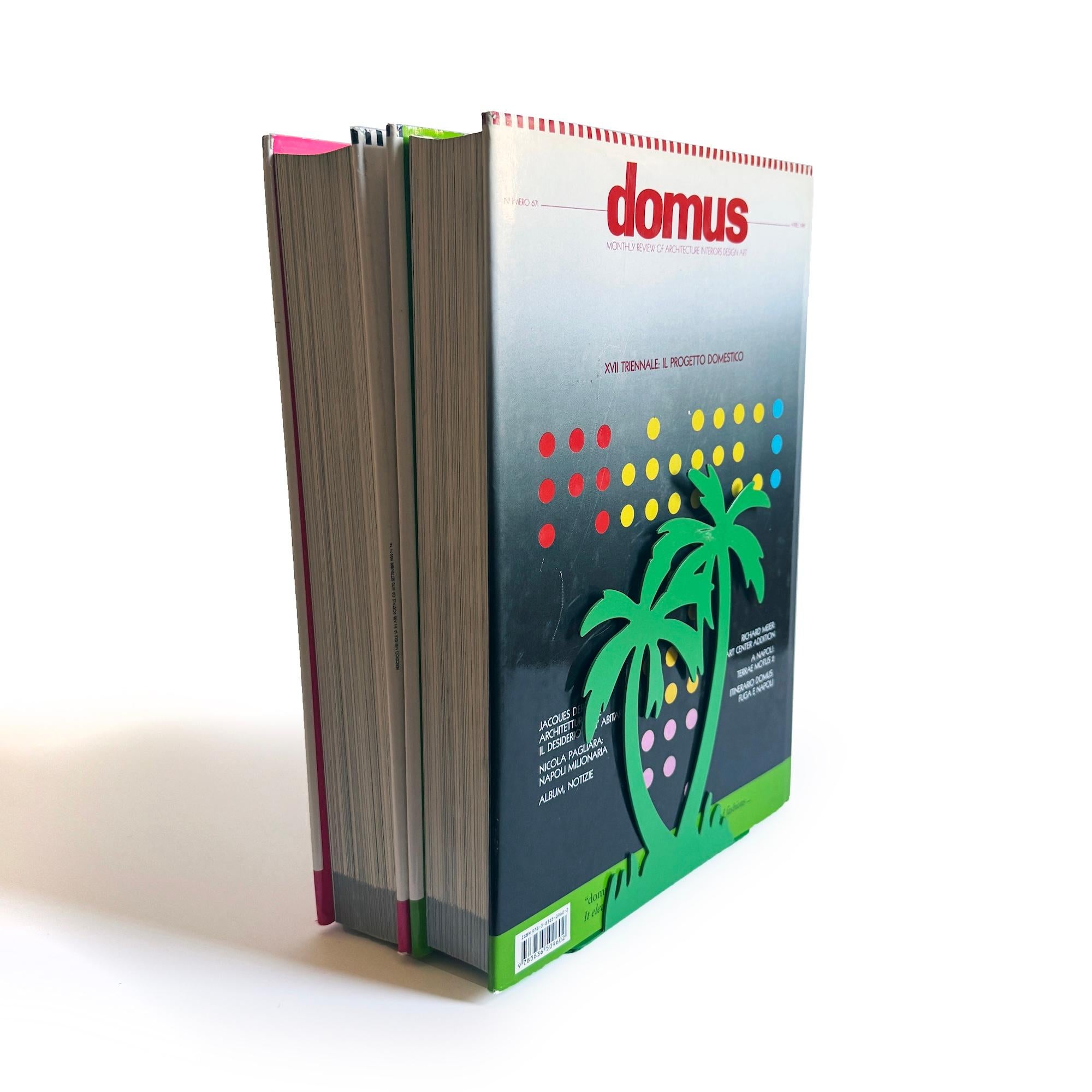 Métal Pair of 1970s Palm Tree Bookends by Randall Schwartz for Moxie en vente