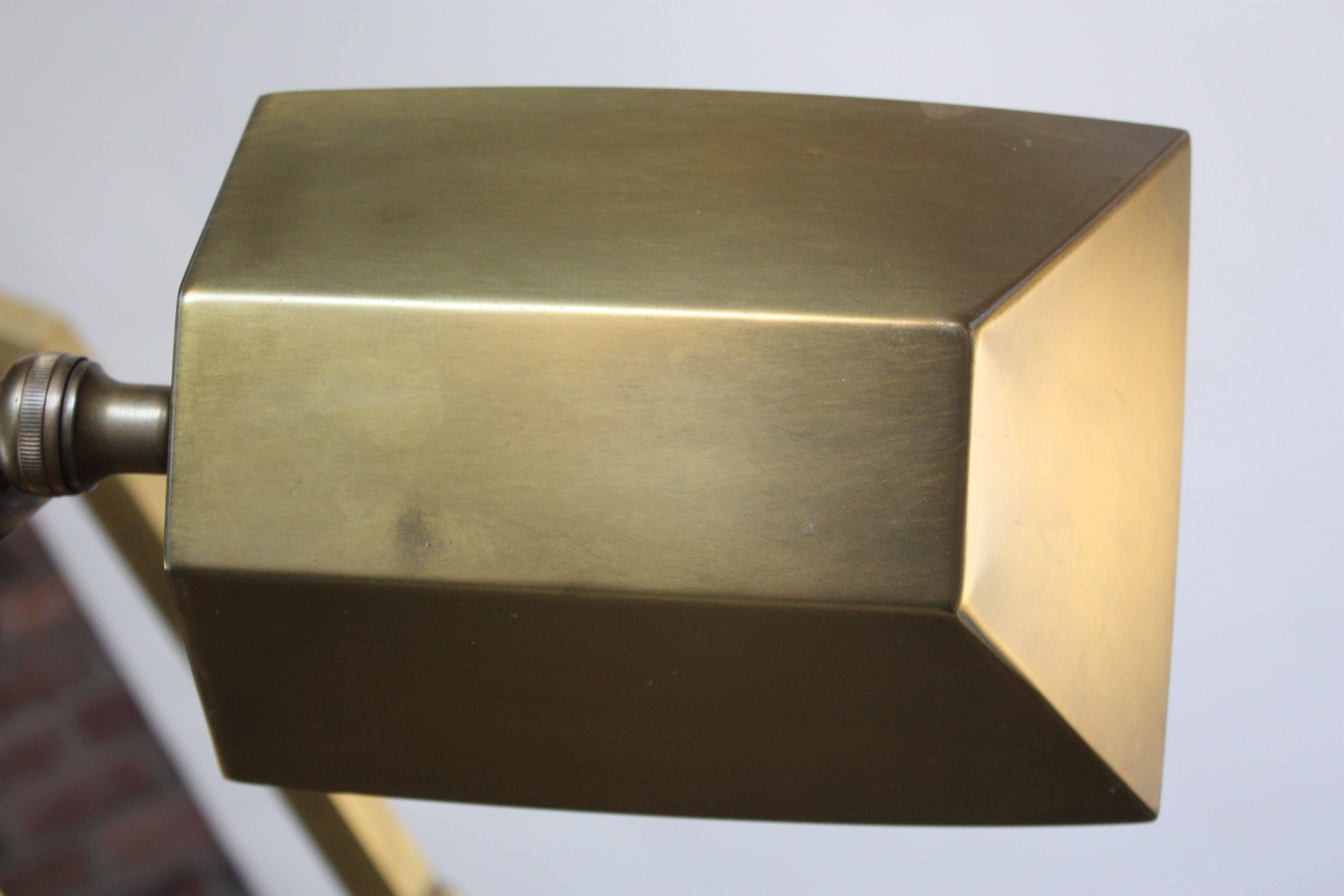 Pair of 1970s Patinated Brass Chapman Floor Lamps 4