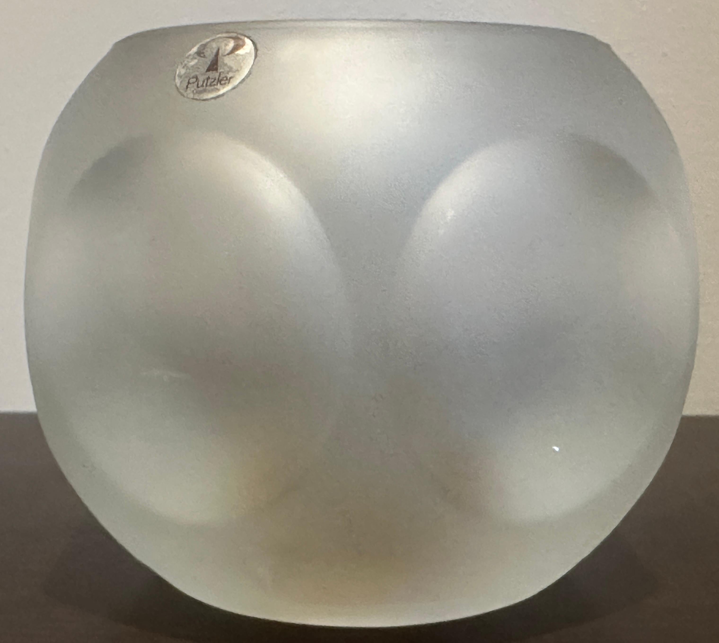 Paar 1970er Peill & Putzler Tischlampen aus mattiertem, gerundetem Glas im Angebot 10