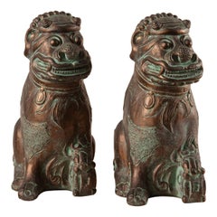 Pair of 1970s Plaster Foo Dogs