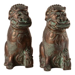 Pair of 1970s Plaster Foo Dogs 